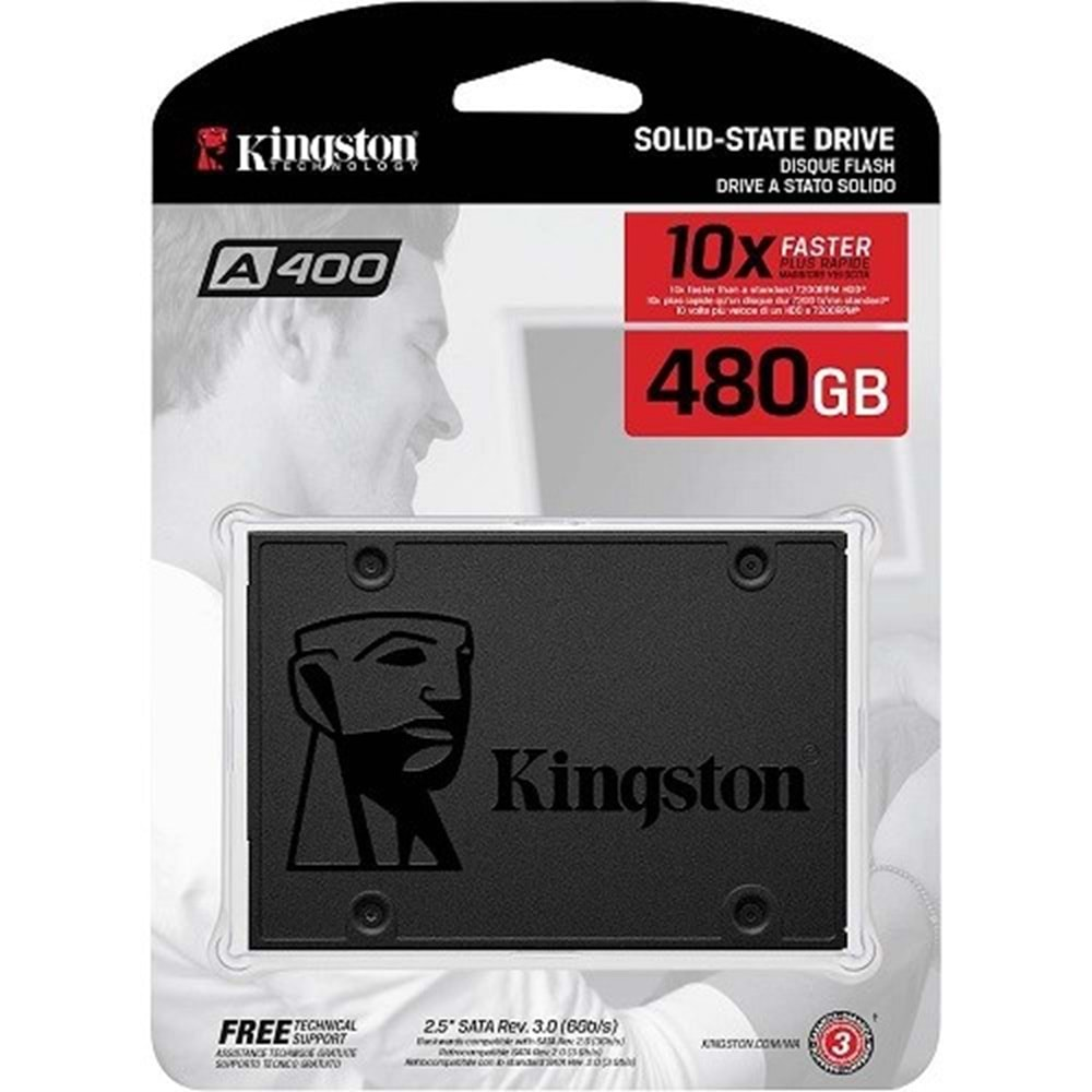 KINGSTON 480GB A400 SA400S37/480G 500- 450MB/s SSD SATA-3 Disk