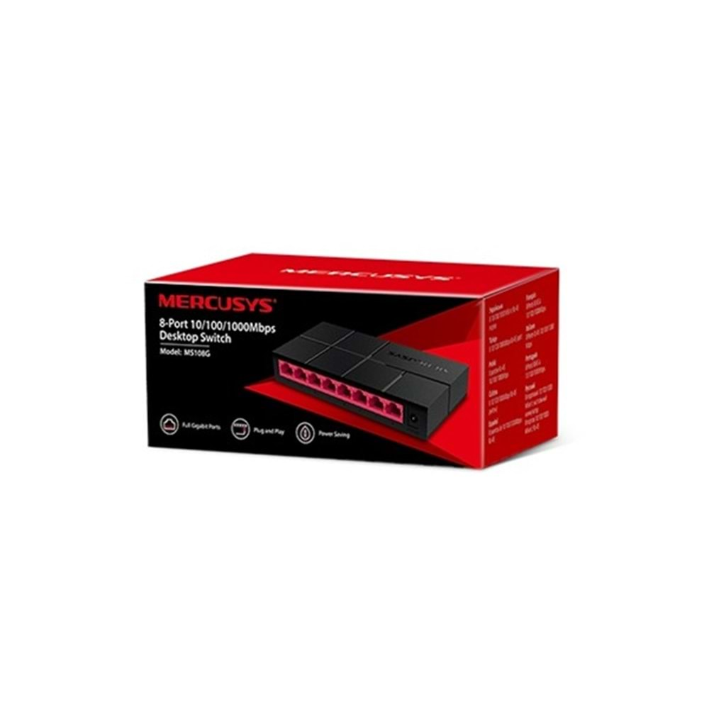 MERCUSYS 8port MS108G GIGABIT Yönetilemez Switch Masaüstü