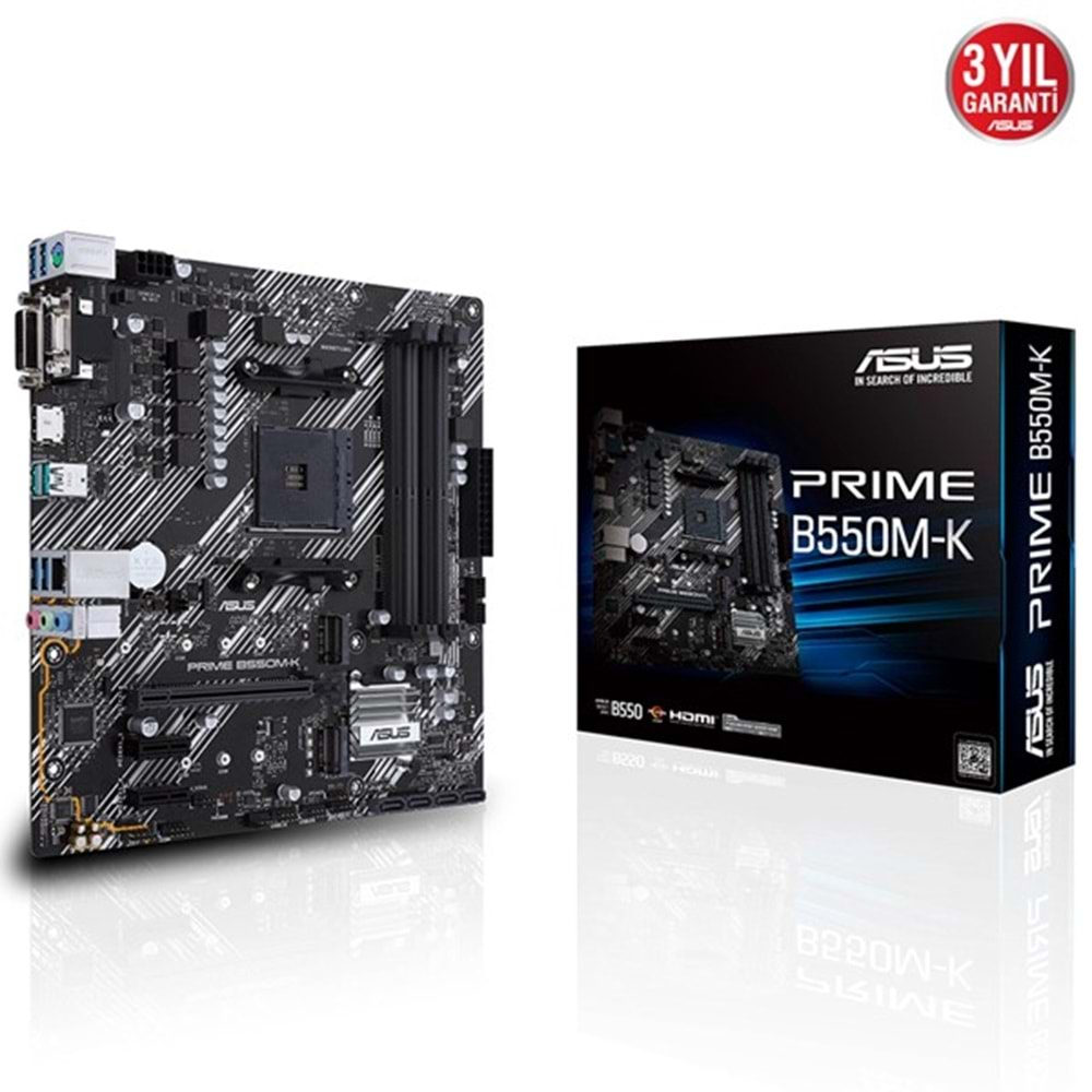 ASUS PRIME B550M-K DDR4 M2 PCIe NVME HDMI DVI PCIe 16X v4.0 AM4 mATX