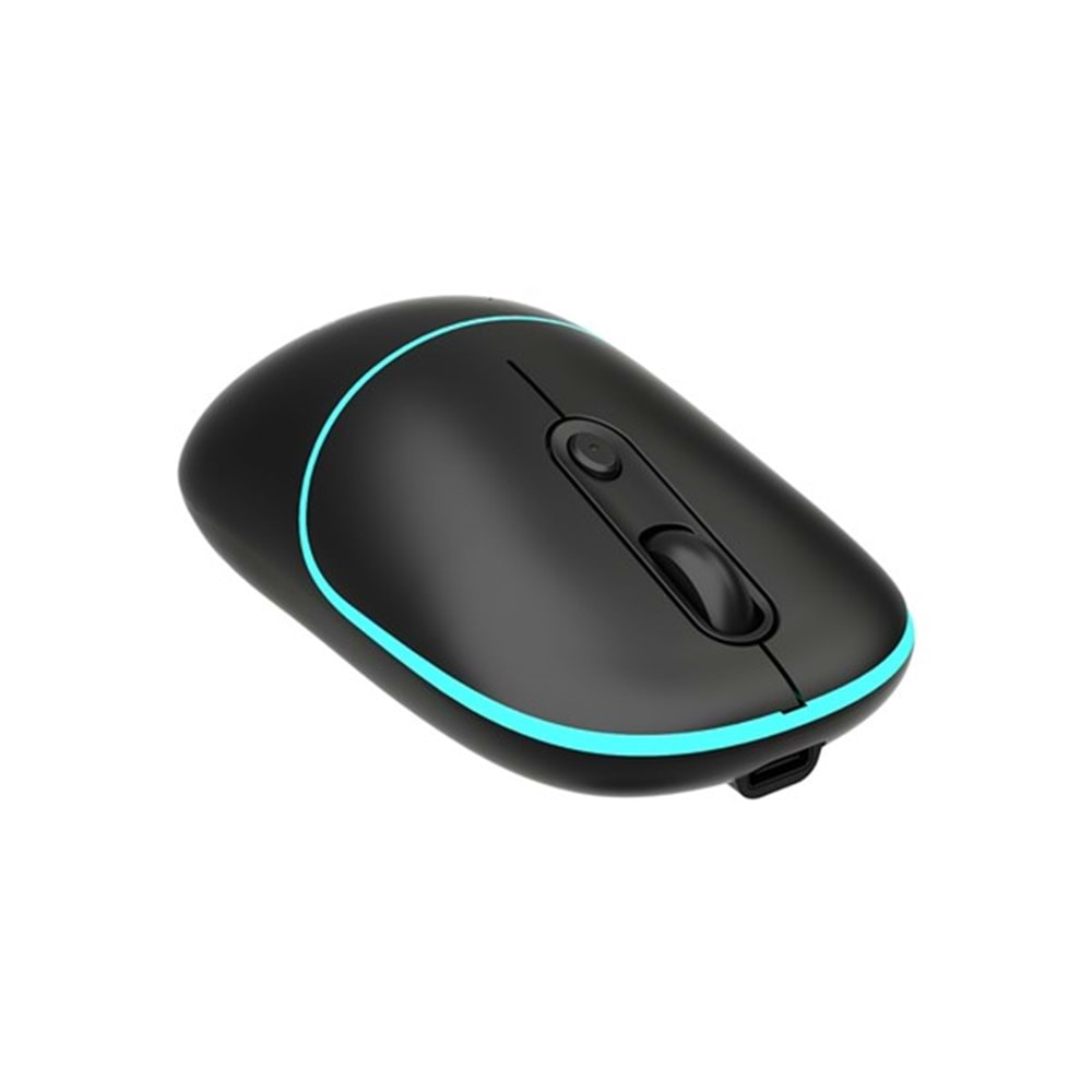 LENOVO LECOO WS210 Kablosuz + Bluetooth Sessiz Şarjlı 1600dpi Optic Siyah Mouse