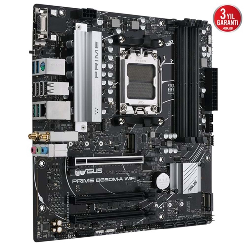 ASUS PRIME B650M-A WIFI-6 DDR5 HDMI DP PCIe 16X v4.0 AM5 mATX