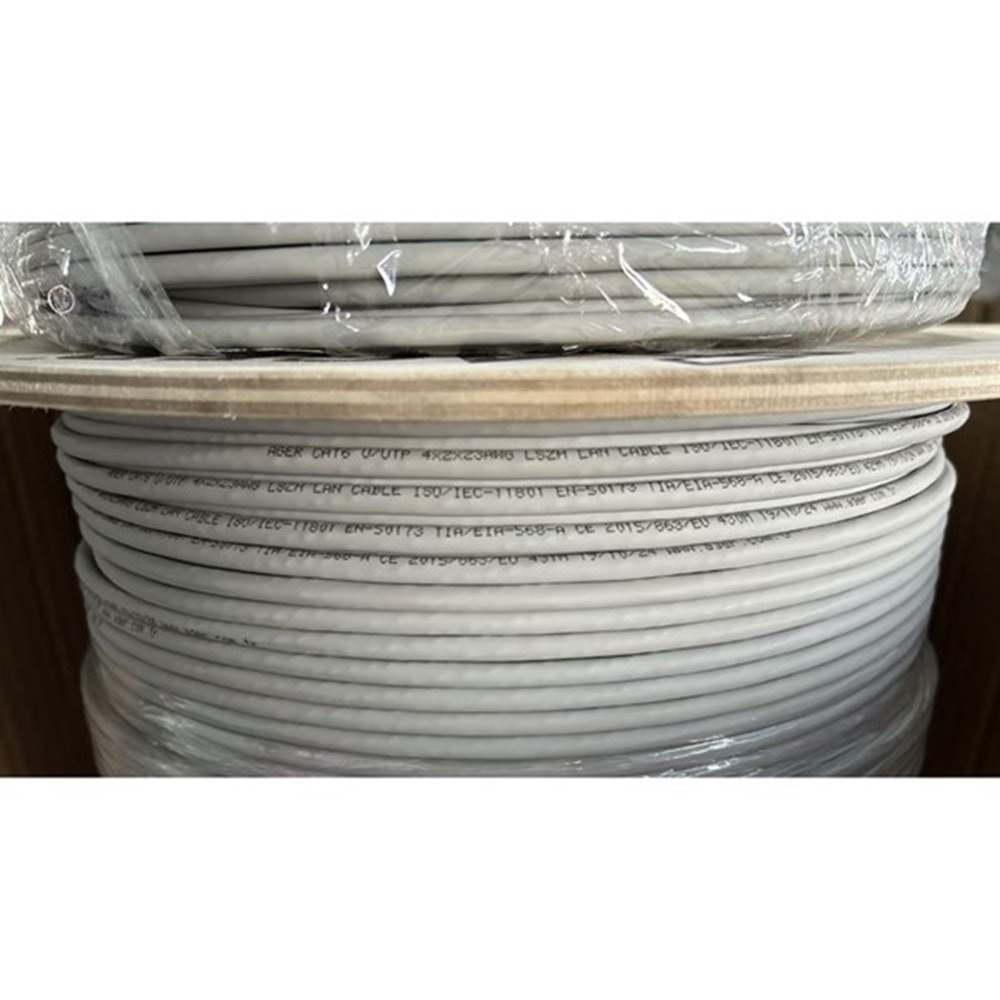 AGER CAT6 Utp 23AWG Gri 500m Makara Saf Bakır Kablo 0.50mm AC-600-5