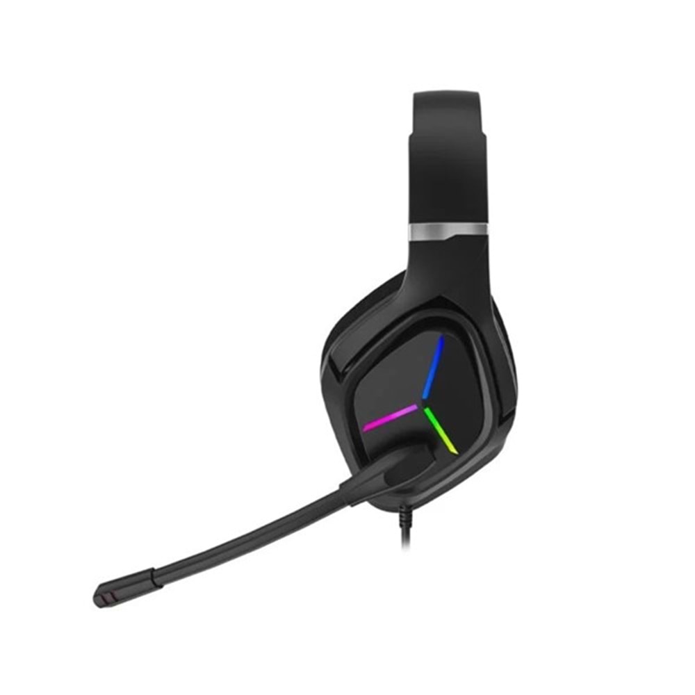 LENOVO LECOO HT406 Stereo USB 3.5mm Jack RGB Led Aydınlatma Siyah Gaming Mikrofonlu Kulaklık