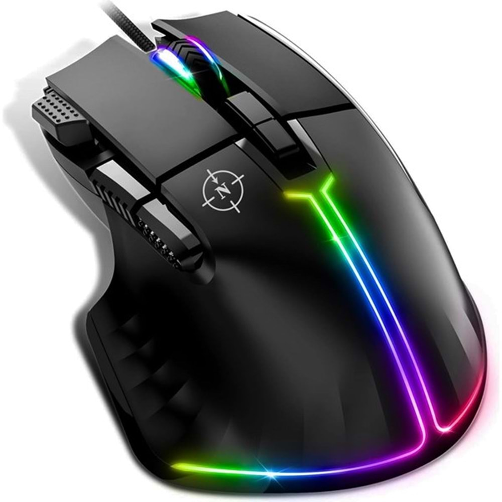 NORTH Ragnarok USB 12800dpi Gaming Siyah Mouse RGB