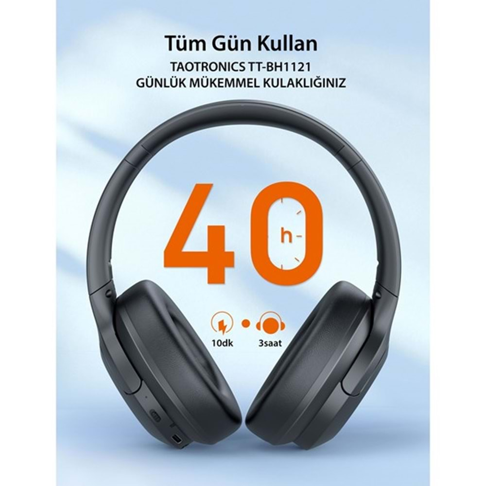 Taotronıcs TT-BH1121 Kulaküstü Bluetooth Kulaklık Siyah