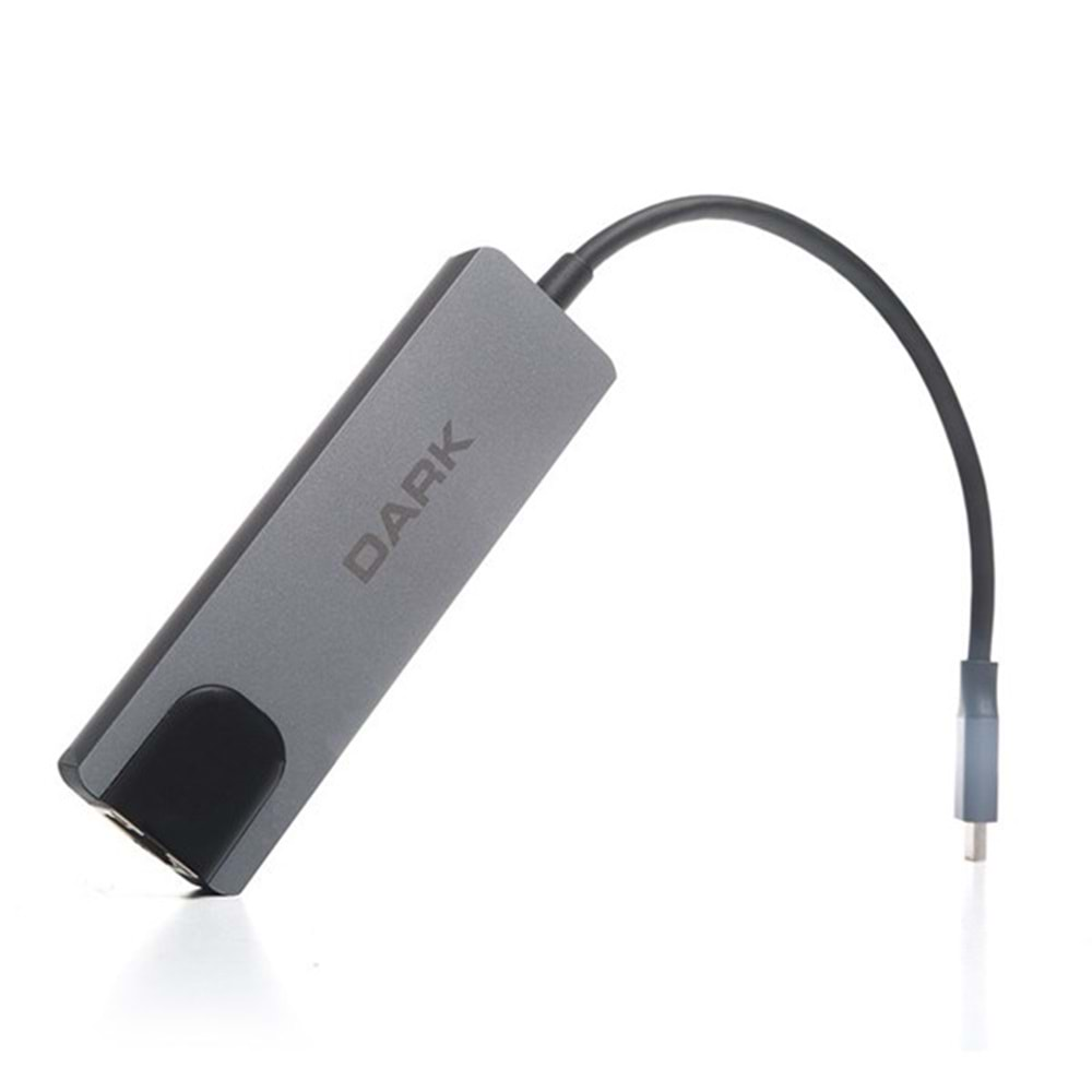 DARK DK-AC-U31X46 Type-C to Ethernet / HDMI / USB 3.0 - USB 2.0 / USB-C PD 65W Macbook Pro/Air & Notebook/Ultrabook için Port Çoklayıcı HUB