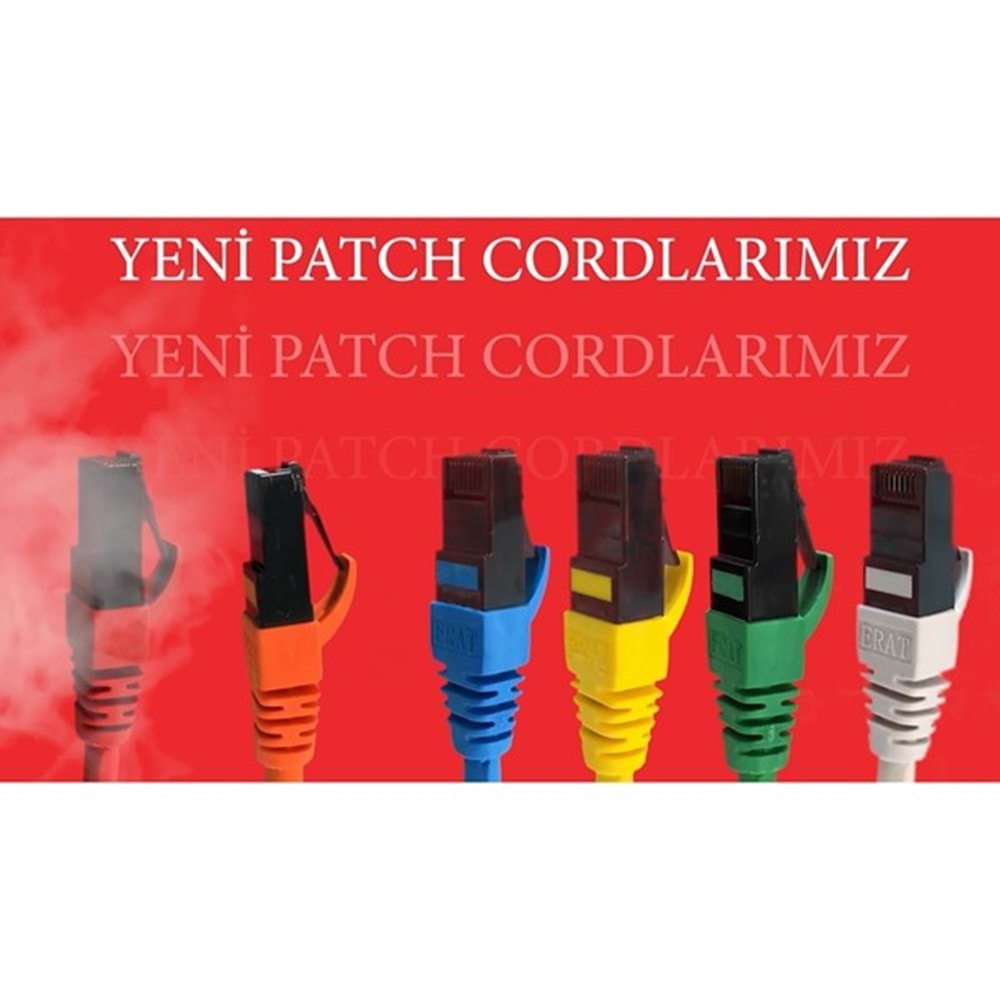 Erat Epc-250C6ulhg-03 3Mt Utp Cat6 Patch Cord Lsoh Sarı 4X2x24# 24 Awg 