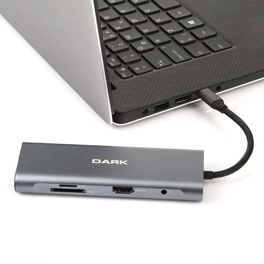 DARK DK-AC-U31X36 USB 3.1 Type-C - USB 3.0+ Ethernet/HDMI/TF SD Çoklayıcı