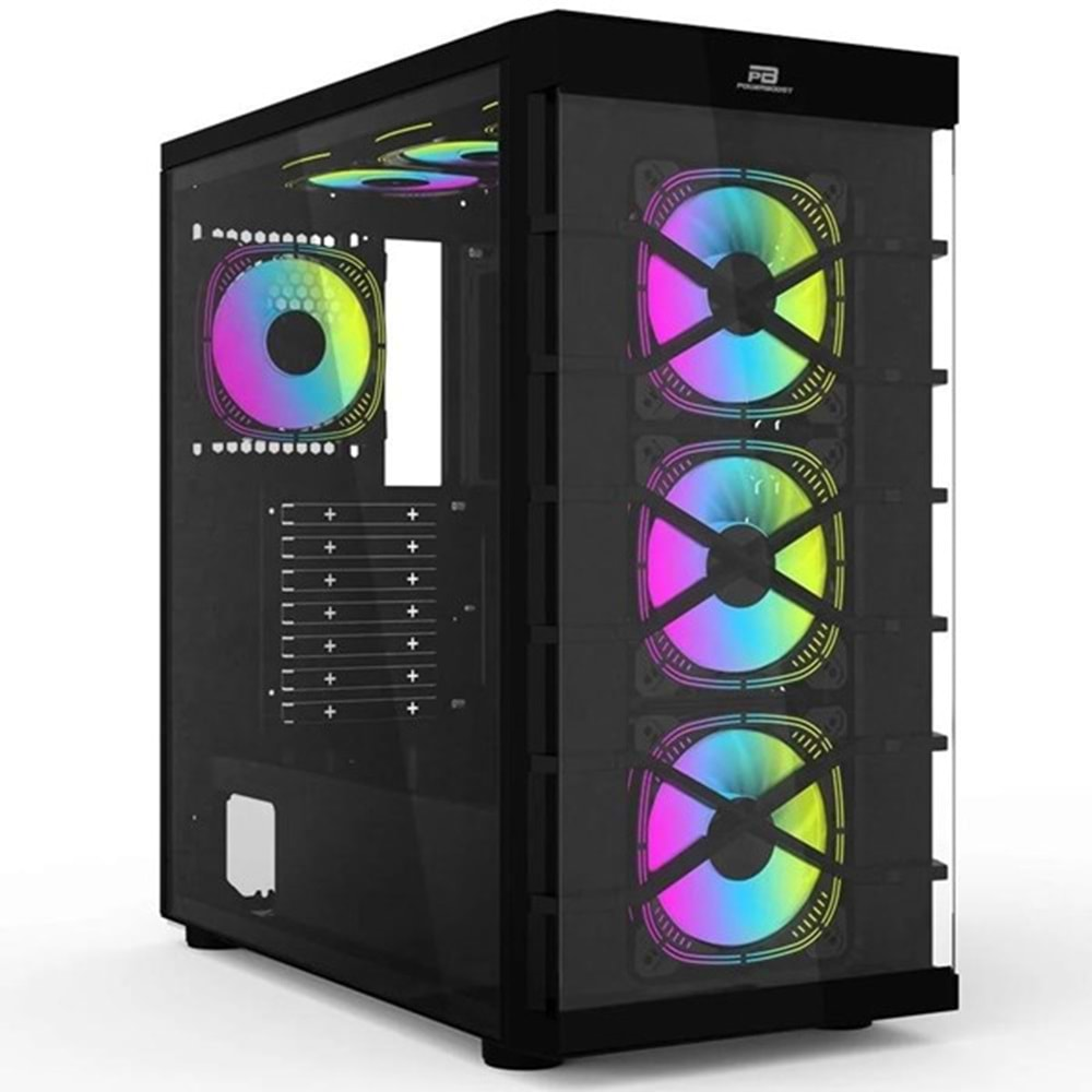 POWERBOOST PB-GR222BB 7-RGB FANLI GAMING MID-TOWER PC KASASI 