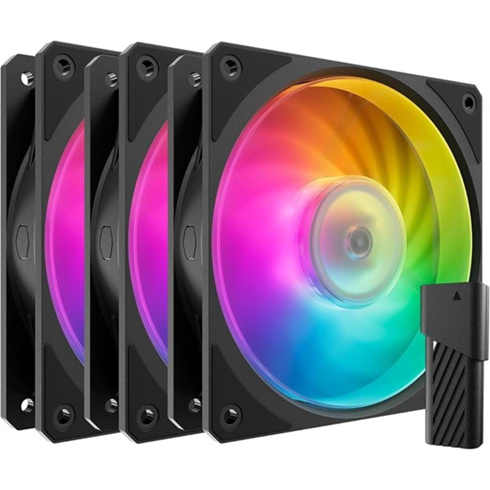 COOLERMASTER MOBIUS 120P MFZ-M2DN-243P2-R1 120mm ARGB Kasa Fan Kiti ARGB Kontrol Üniteli 3-lü paket