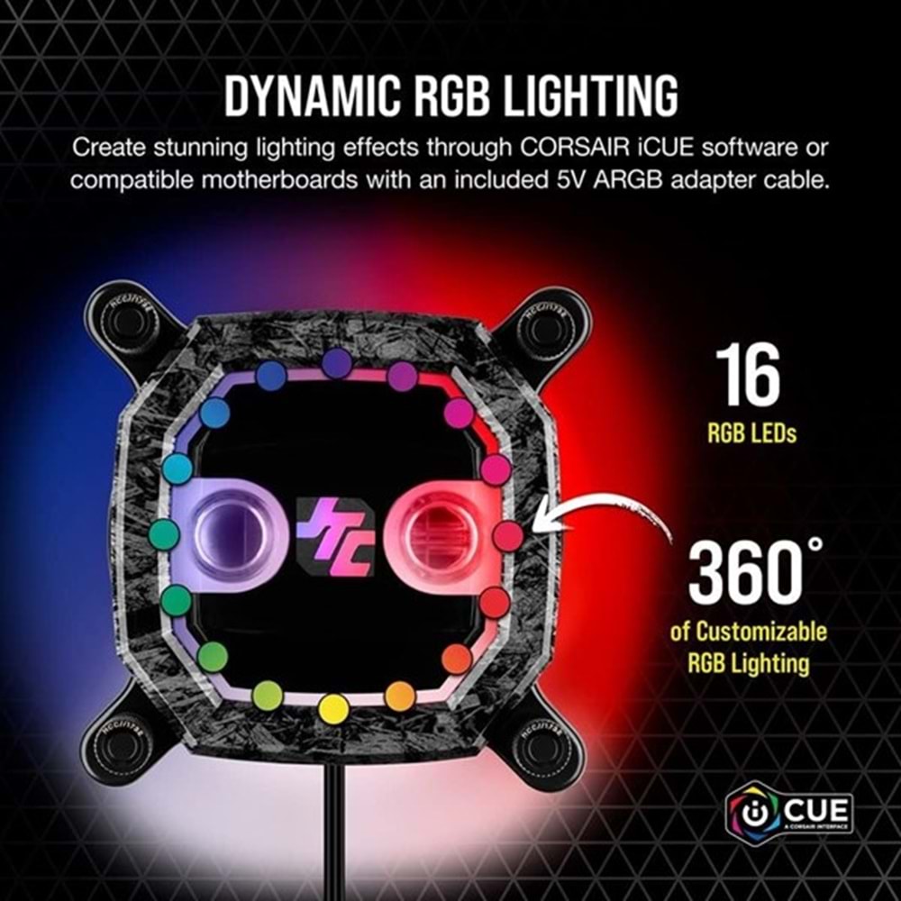 CORSAIR CX-9010020-Ww Hydro X Serisi XC8 RGB PRO CPU Su Bloğu JayzTwoCents Sürümü (1700/1200/AM4)