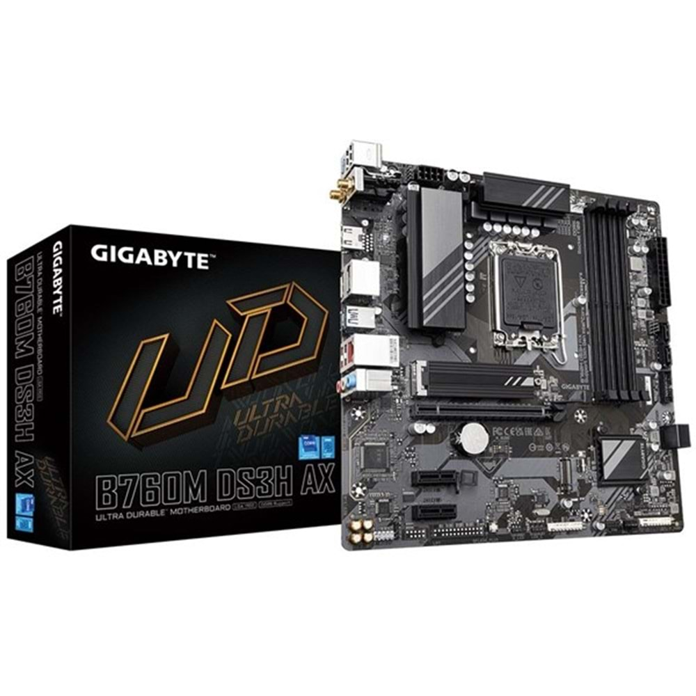 GIGABYTE B760M DS3H AX WIFI-6E DDR4 HDMI TYPE-C DP PCIE 4.0 1700p mATX