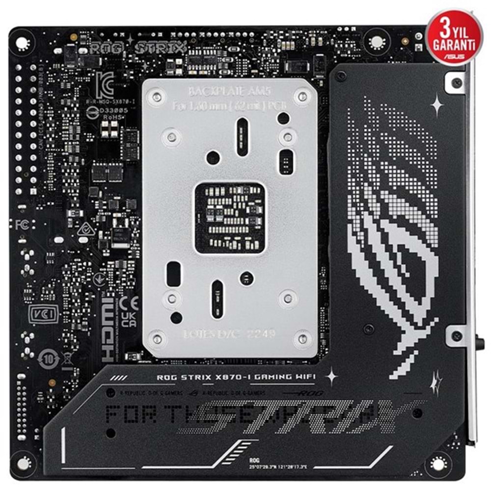 ASUS ROG STRIX X870-I GAMING WIFI-7 DDR5 HDMI-DP PCIE 5.0 AM5 MITX 
