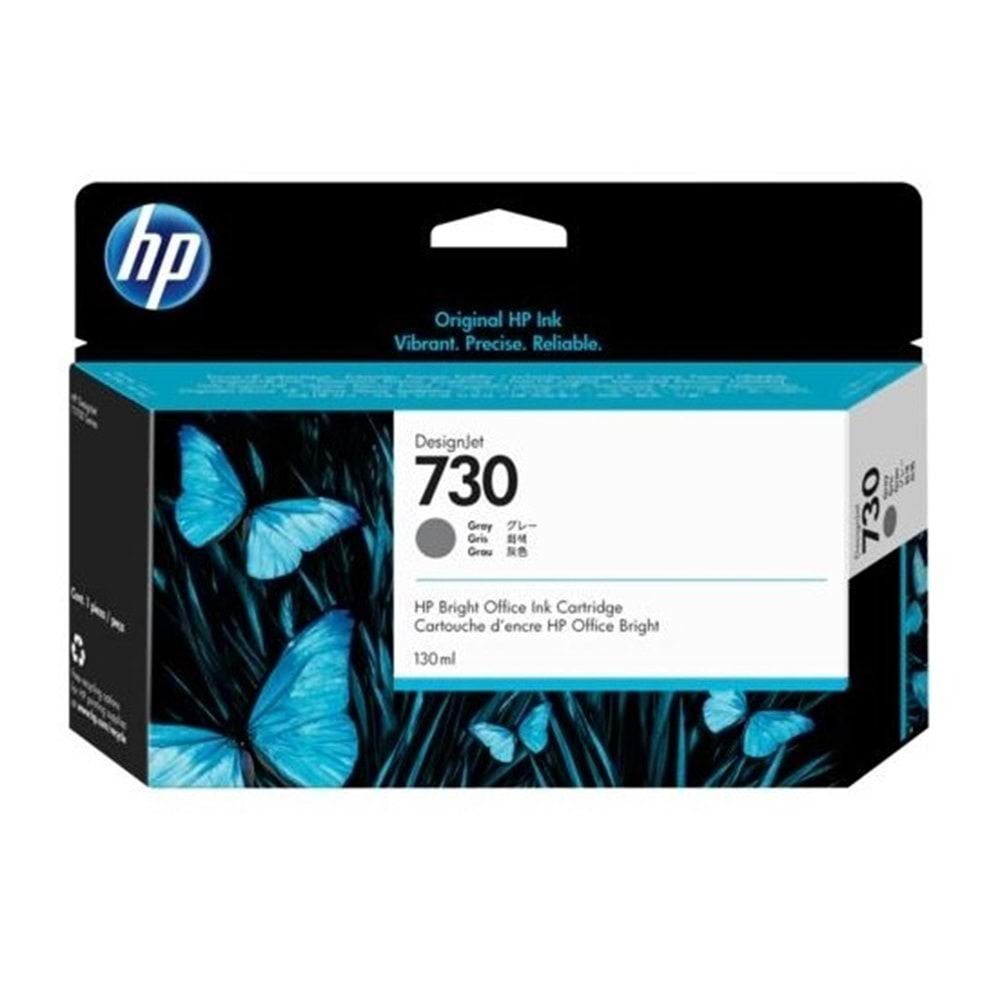 Hp P2v66a (730) Grı 130 Ml Genıs Format Murekkep Kartusu