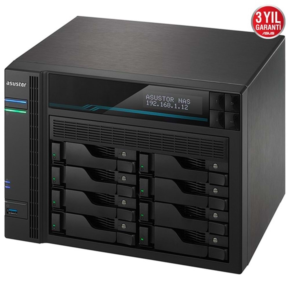 ASUSTOR AS6508T ATOM QC- 8 GB RAM- 8-diskli Nas Server (Disksiz)	