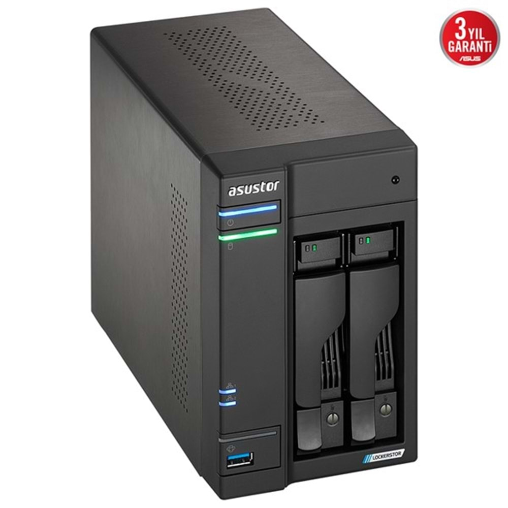 ASUSTOR AS6702T-4GB CELERON QC N5105 4GB RAM-2-diskli Nas Server (Disksiz)