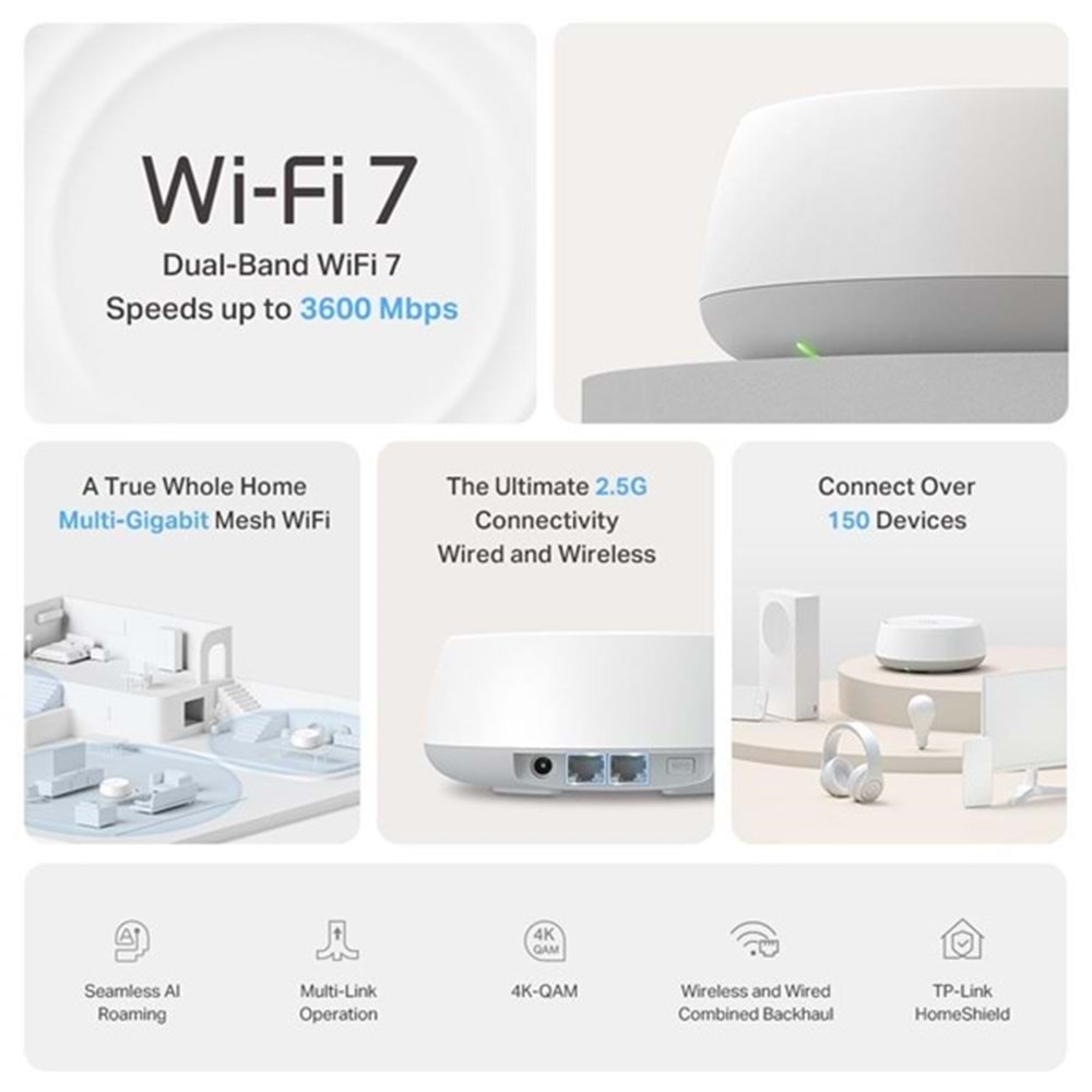 TP-LINK DECO BE25 BE3600 WIFI7 MESH ROUTER 2-li paket