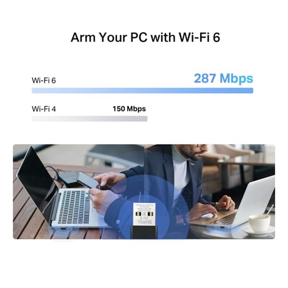 MERCUSYS MA14N AX300 WIFI6 Nano Kablosuz USB Adaptör