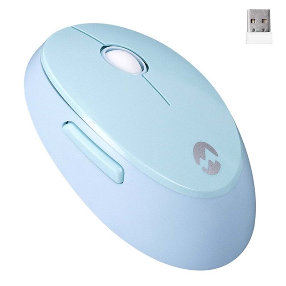 EVEREST Q ROUND KM-6282 Renkli Tuşlu Mavi Kablosuz Multimedia Klavye + Mouse Set