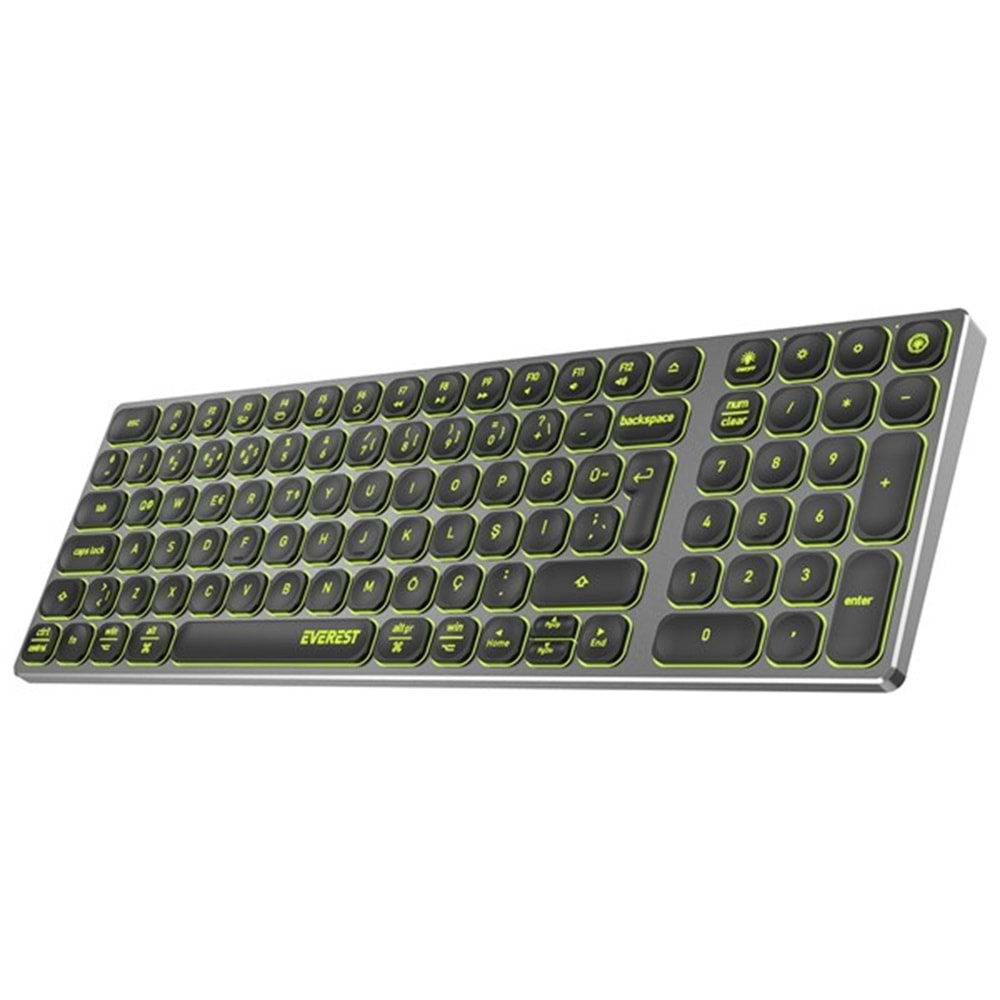 Everest KB-BT98 Beyaz/Gri Bluetooth Ultra İnce+Şarjlı Q Mac/Win/Android/Ios Uyumlu Kablosuz klavye