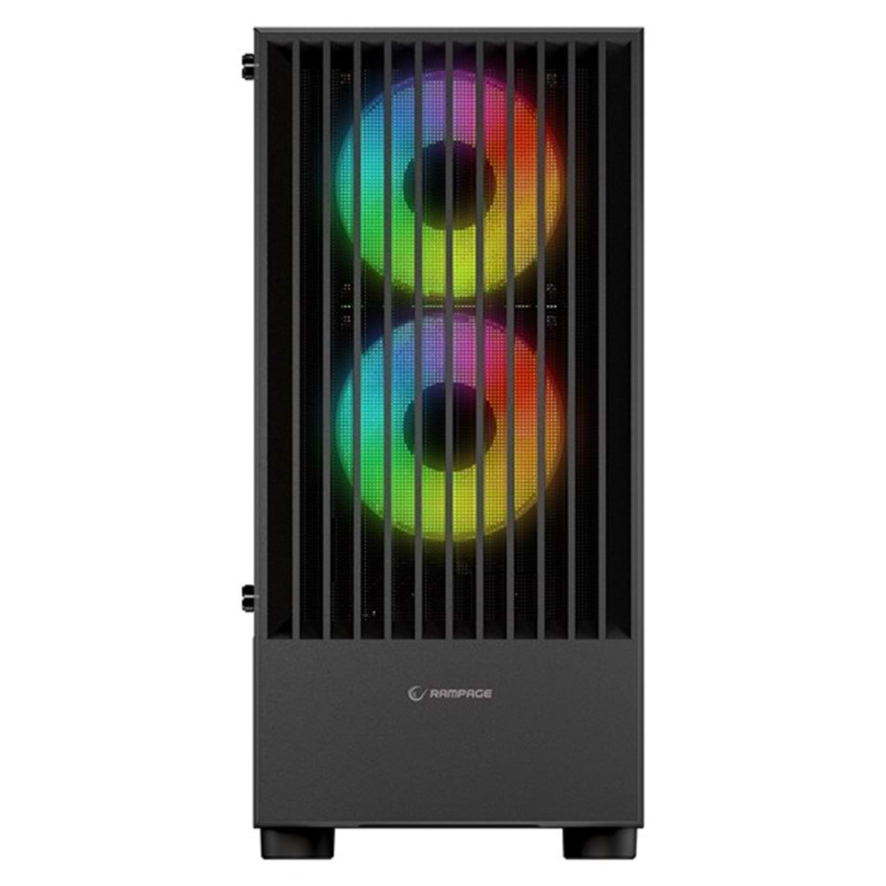 RAMPAGE LYRA Mesh GAMING M-ATX Mid-T PC Kasası Siyah 3X 12cm RGB Fan