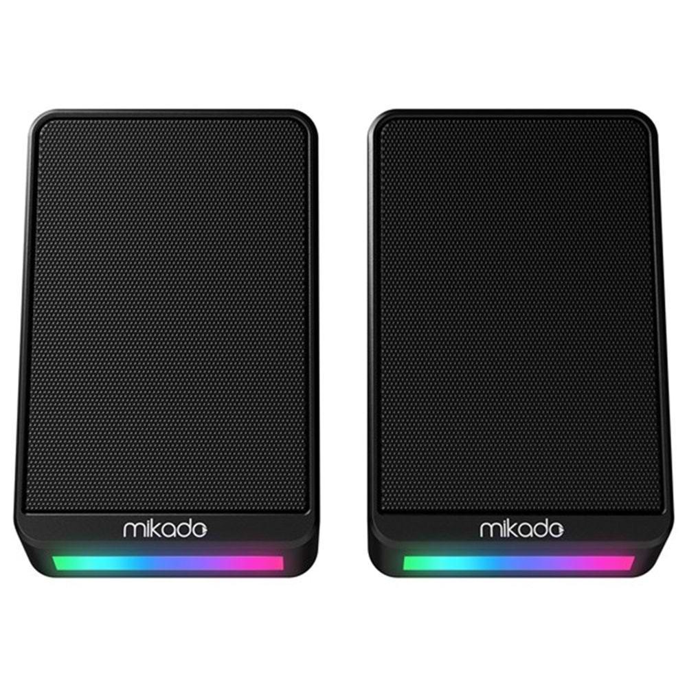 MIKADO MD-178 2.0 3W*2 Siyah RGB Aydınlatmalı USB + 3.5mm USB 5V Speaker Hoparlör