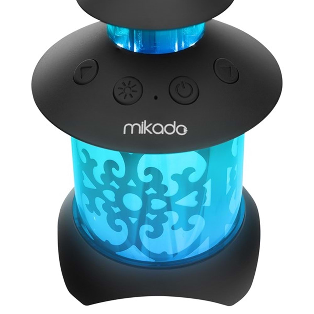 MIKADO MD-20BT Siyah 5W 1200mAh BT-LED Işıklı Bluetooth Hoparlör