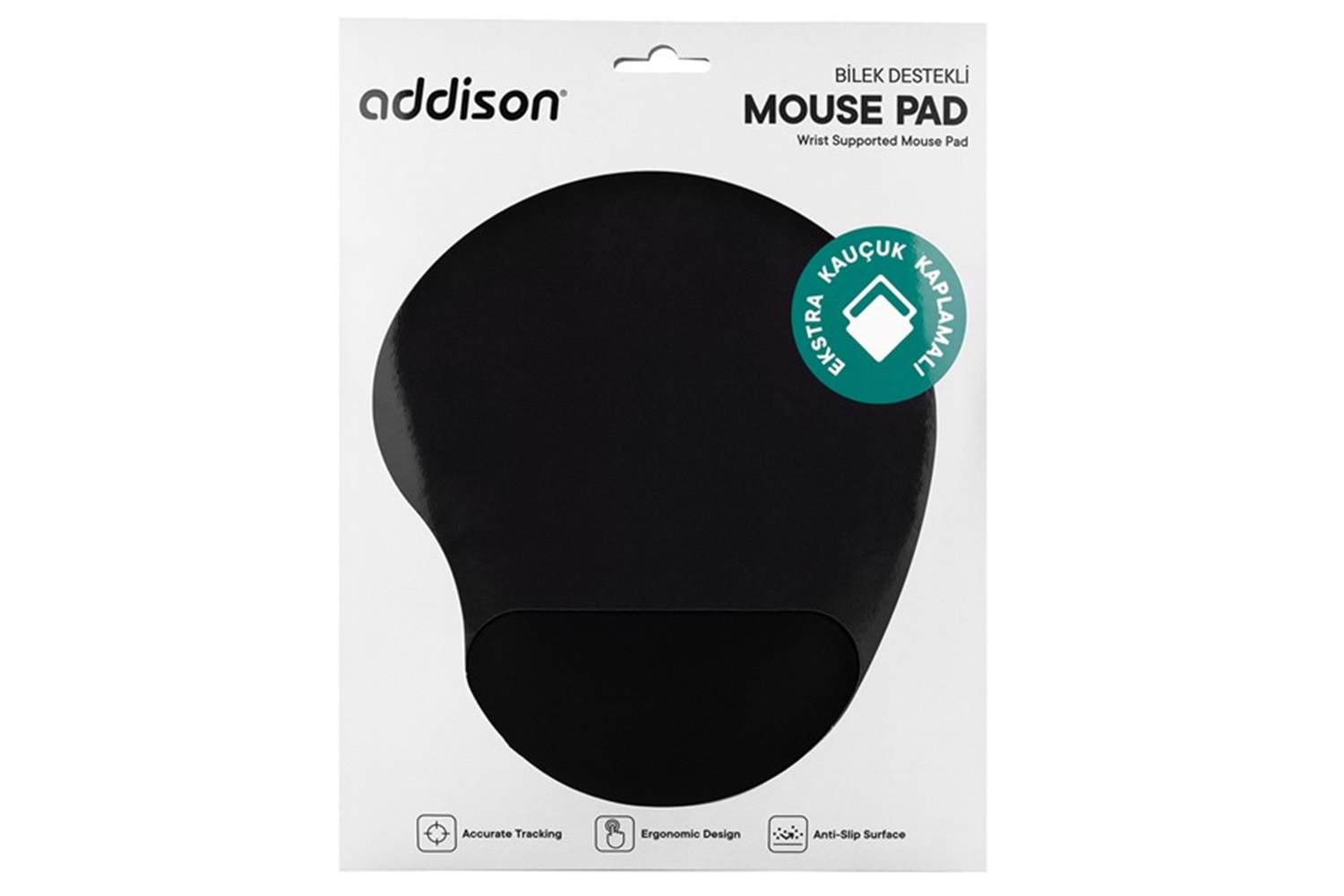 ADDISON 300152 Bilek Destekli Jel Siyah Mouse Pad