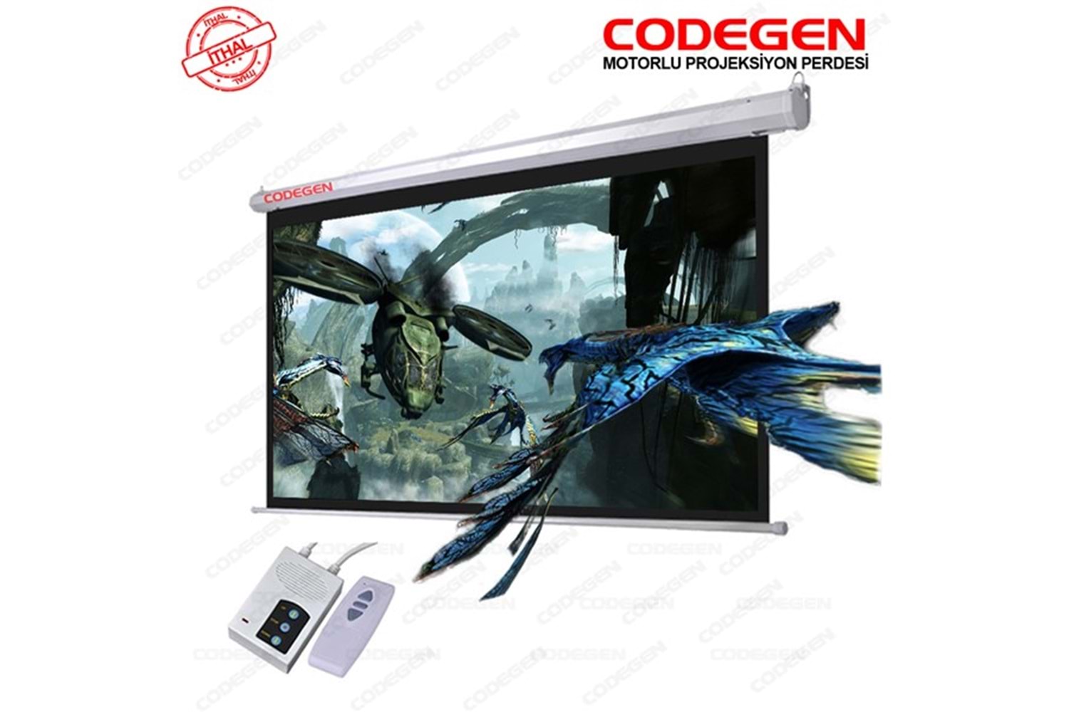 CODEGEN EX30 300x225 Motorlu Projeksiyon Perdesi