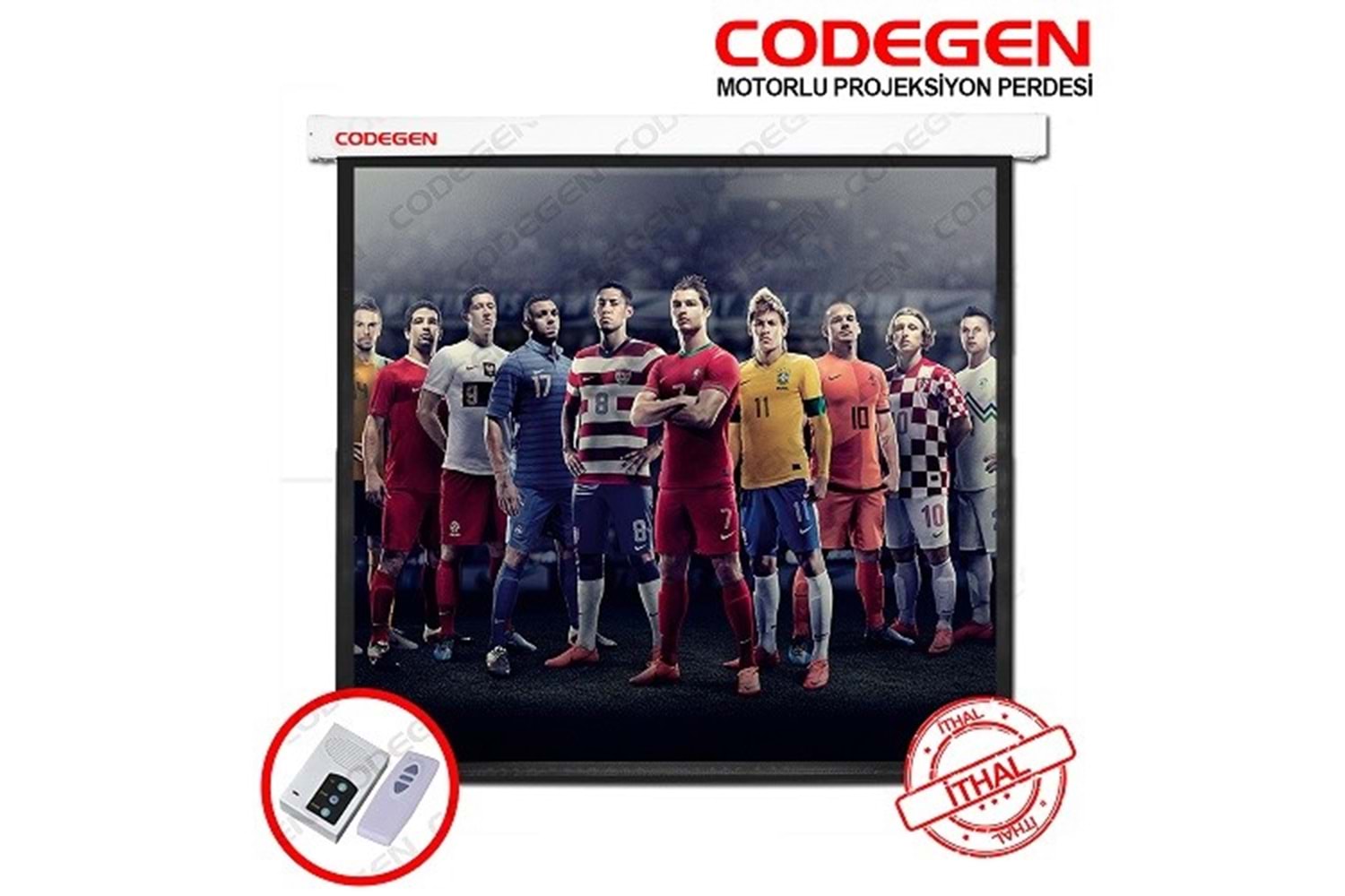 CODEGEN EX18 180x180 Motorlu Projeksiyon Perdesi