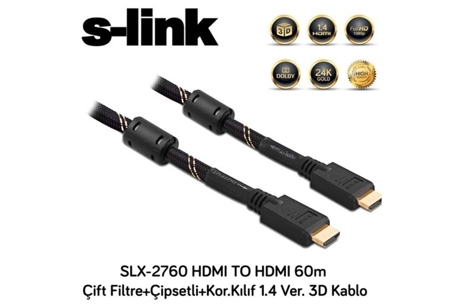 S-LINK SLX-2760 60metre HDMI Görüntü Kablosu 1.4v