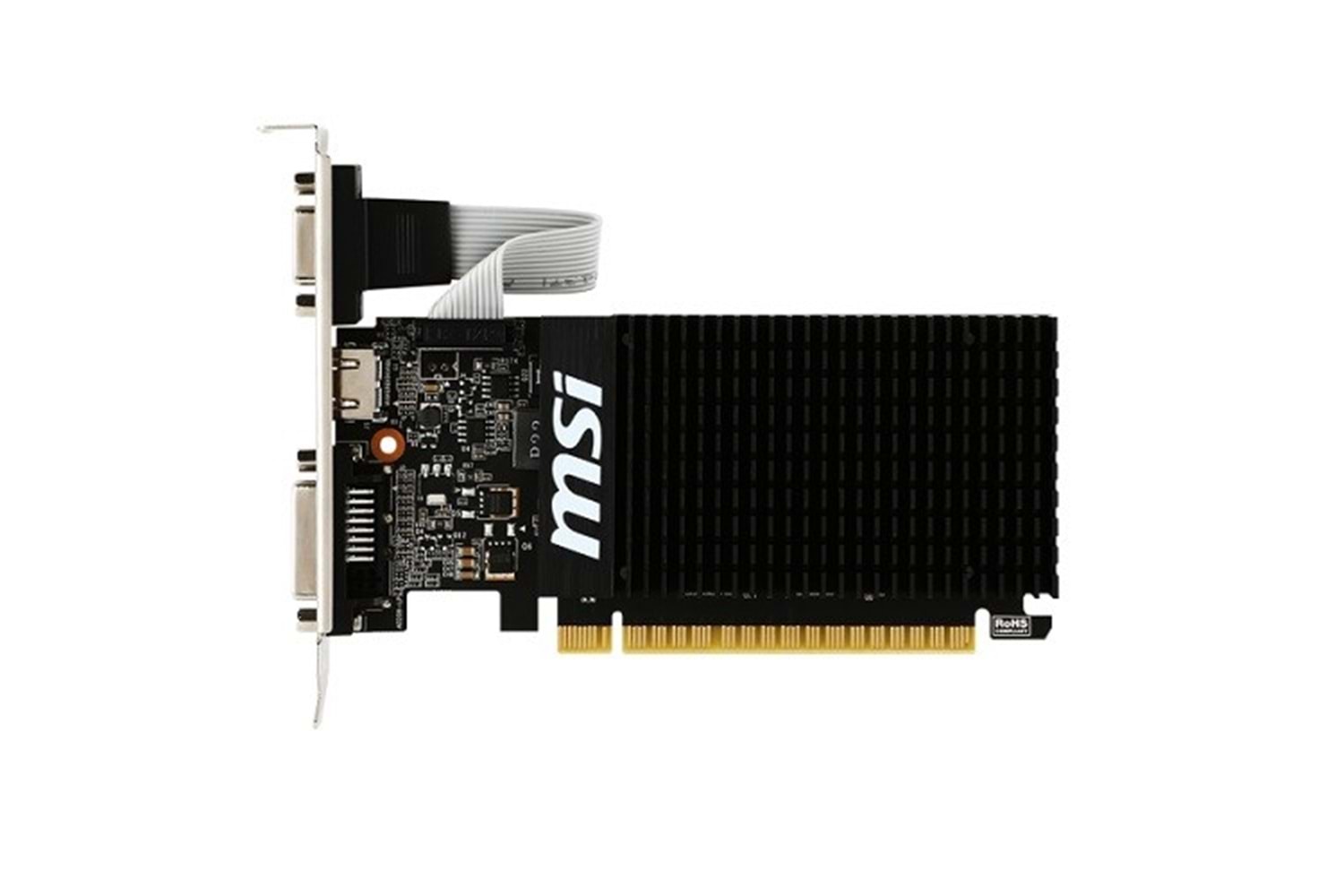 MSI GT710 2GB 2GD3H-LP DDR3 64bit HDMI DVI PCIe 16X v2.0 Low Profile,Fansız