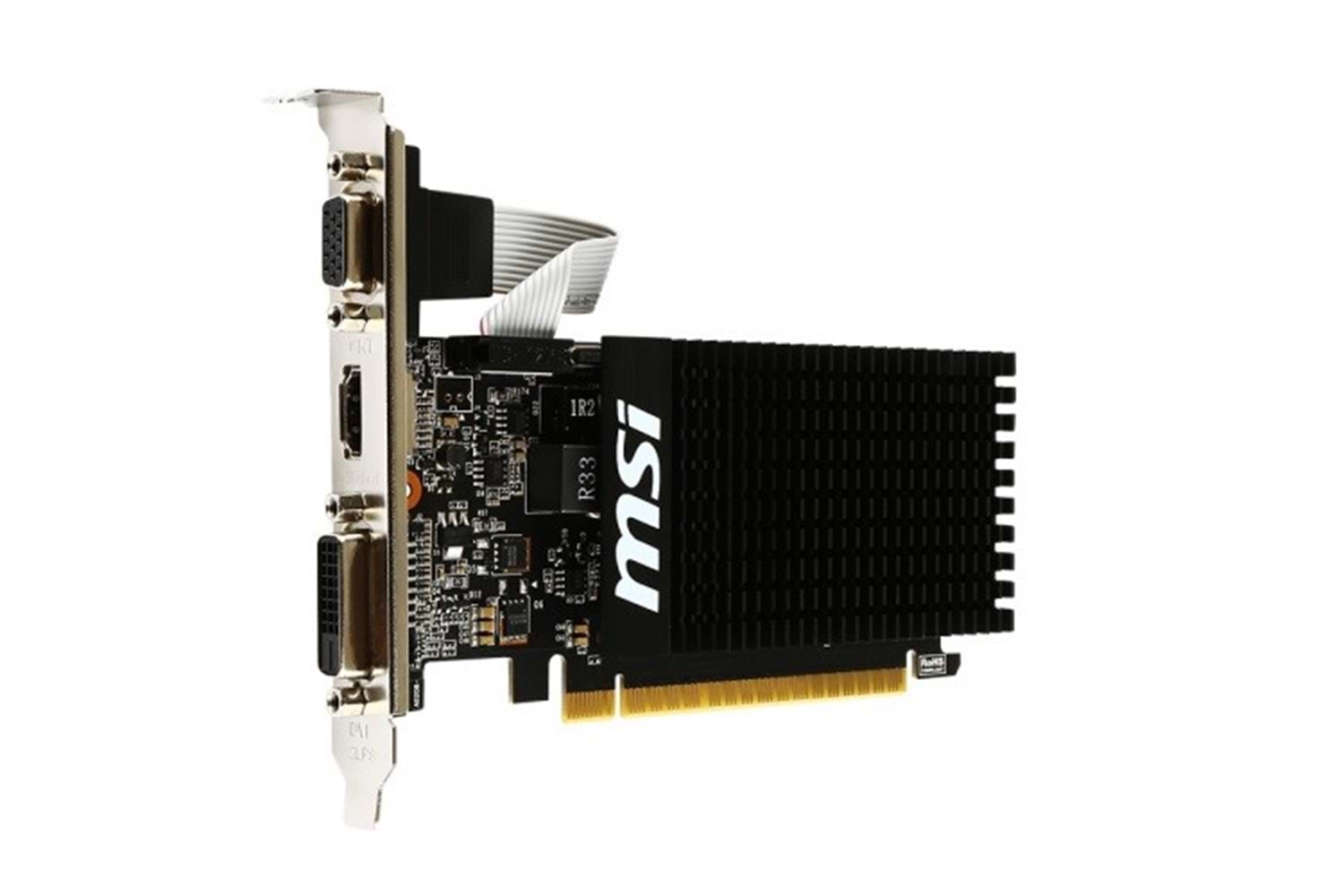 MSI GT710 2GB 2GD3H-LP DDR3 64bit HDMI DVI PCIe 16X v2.0 Low Profile,Fansız