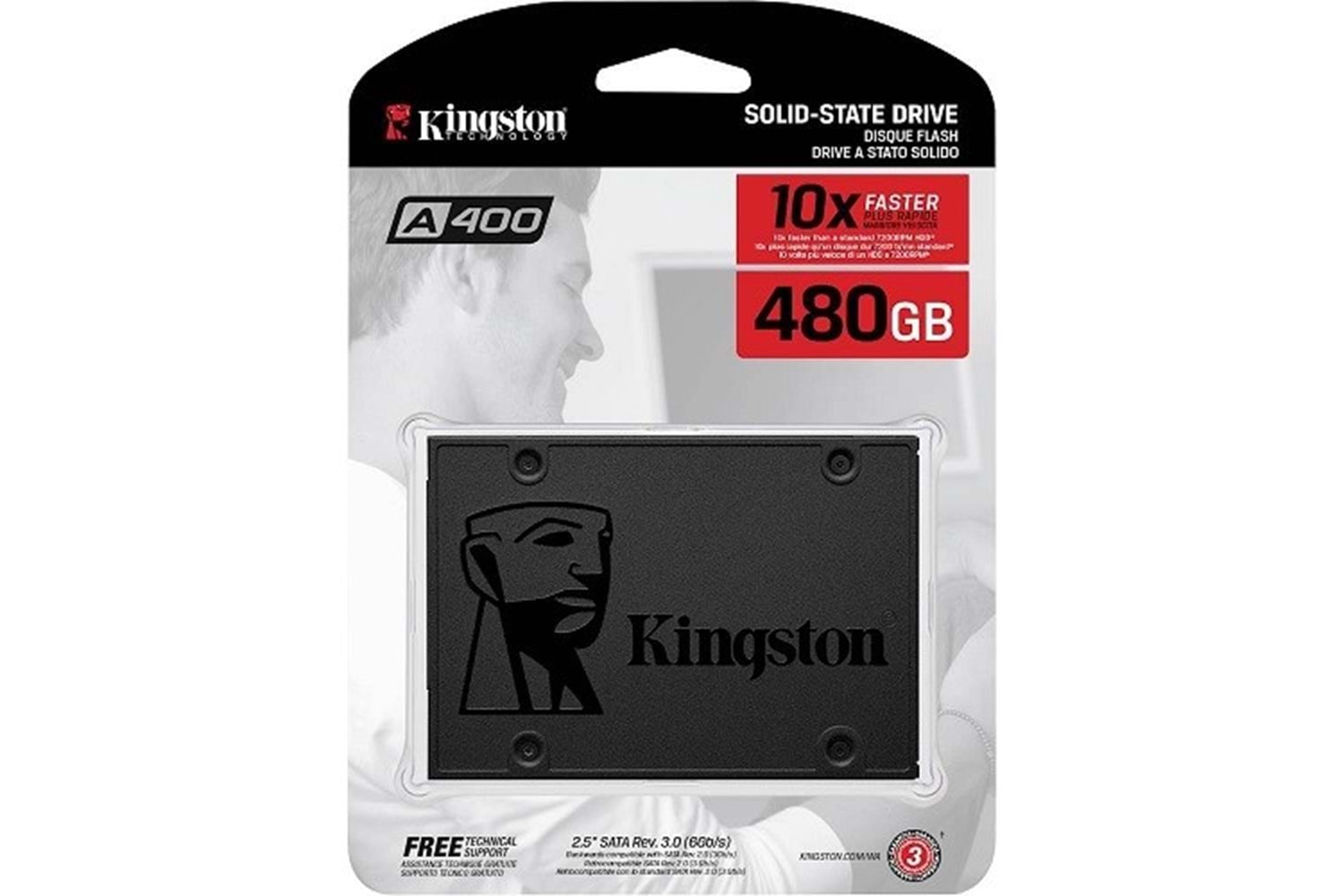 KINGSTON 480GB A400 SA400S37/480G 500- 450MB/s SSD SATA-3 Disk