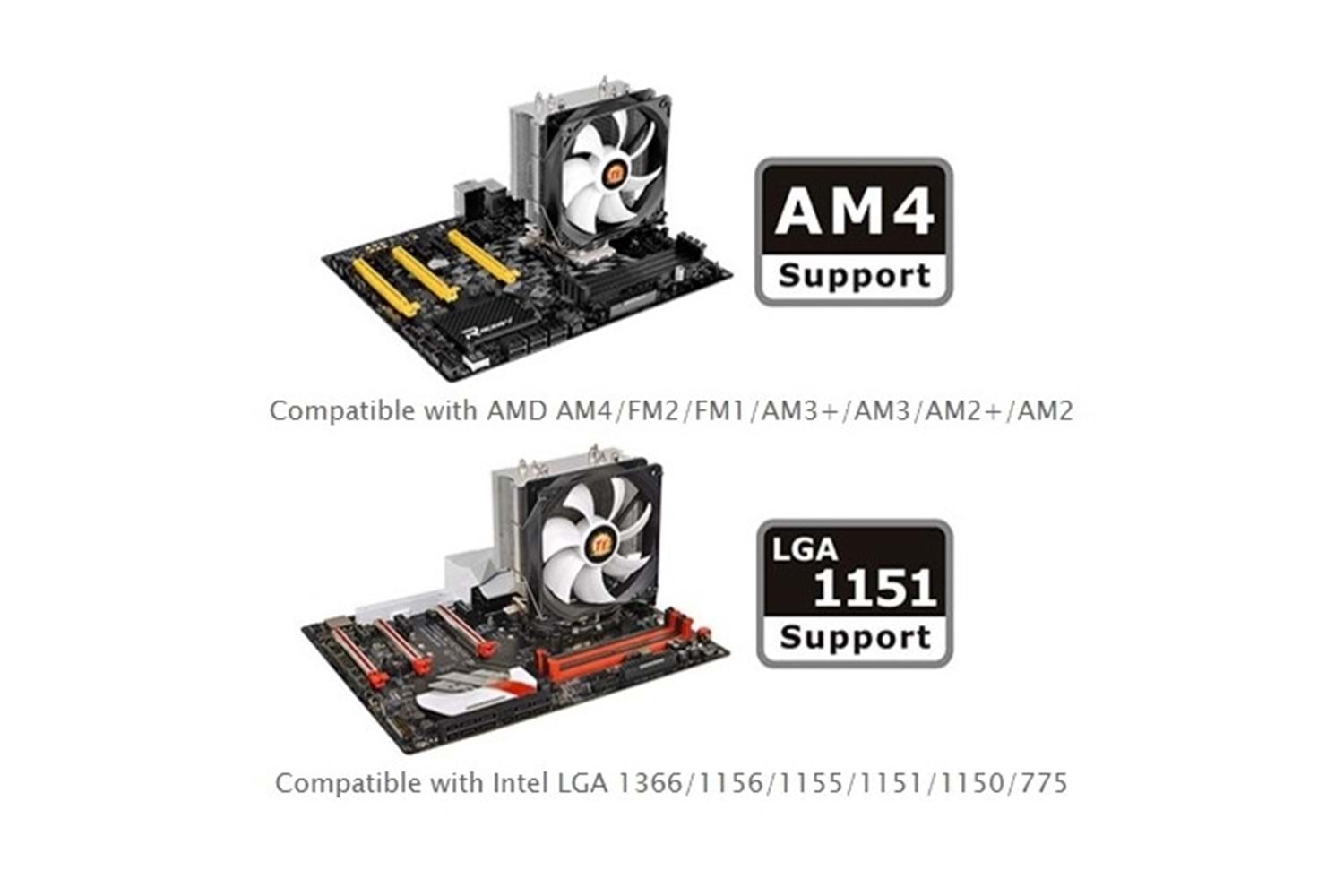 THERMALTAKE 120mm Contac Silent 12 CL-P039-AL12BL-A AM5-1700p Hava Soğutmalı İşlemci Fanı