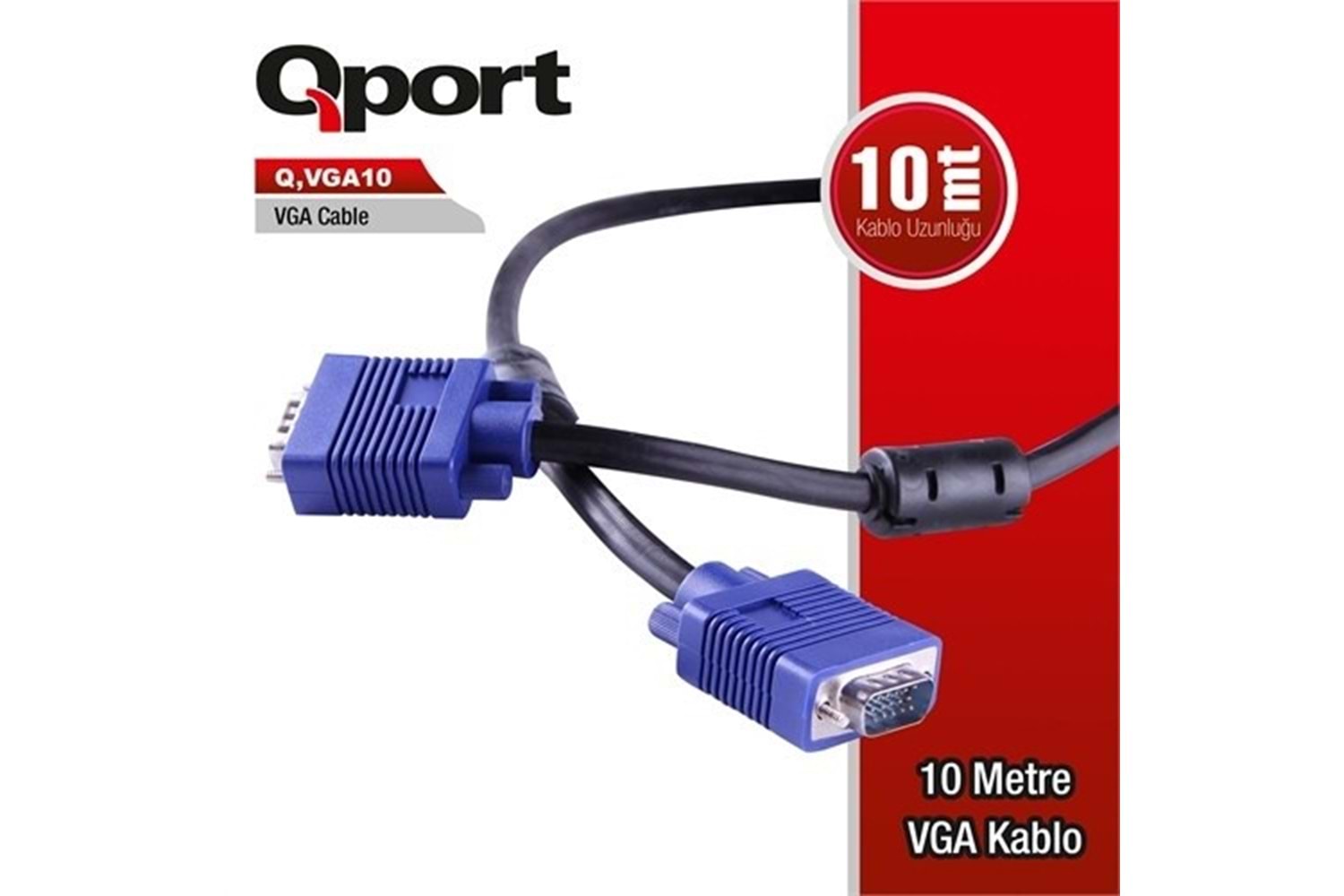 QPORT Q-VGA10 10metre VGA Görüntü Kablosu