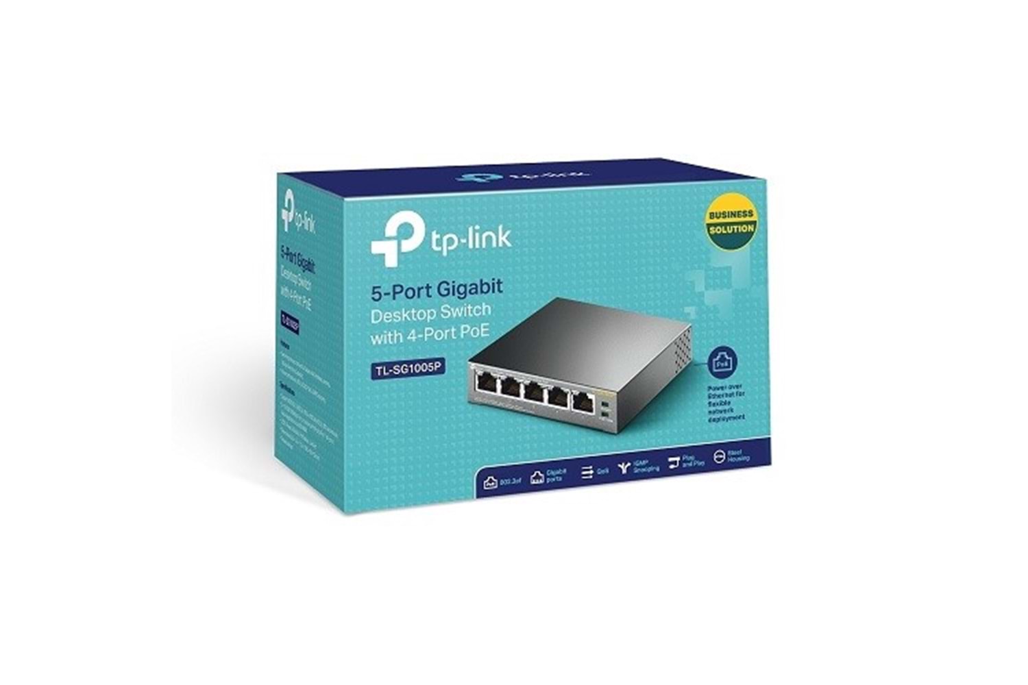 TP-LINK 5port 63w 4port PoE TL-SG1005P GIGABIT Yönetilemez Switch