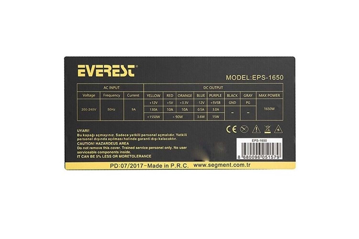 EVEREST 1650W EPS-1650 14cm Fanlı Power Supply Mining