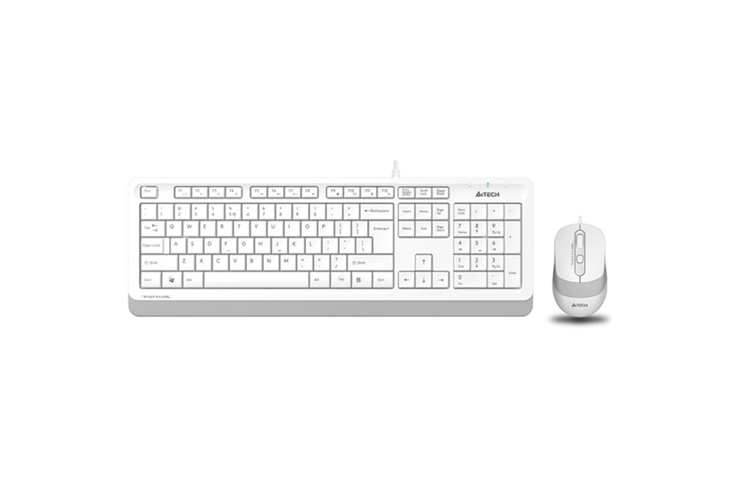 A4 TECH F1010 USB Q Trk Optic Mouse Beyaz/Gri Standart Klavye - Mouse Set