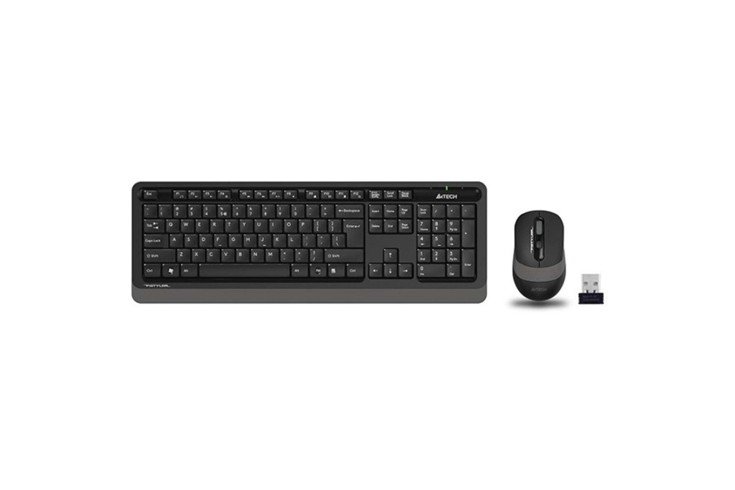 A4 TECH FG1010 Kablosuz Q Trk Optic Mouse Siyah/Gri Multimedya Klavye - Mouse Set