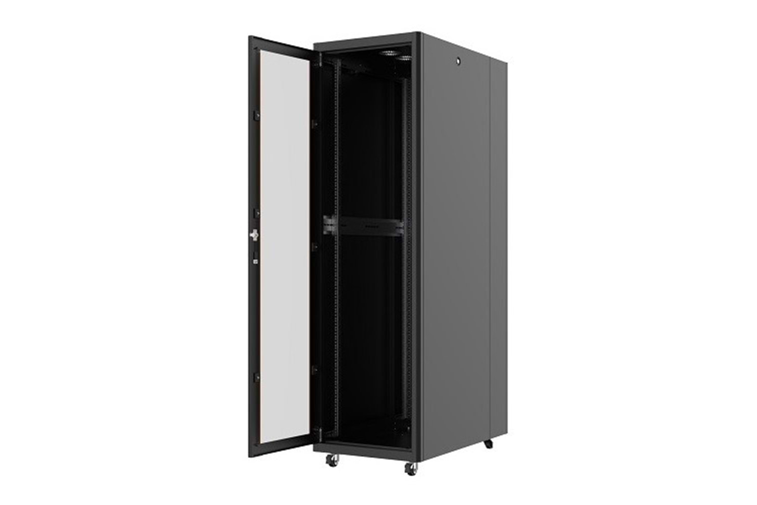 AGER 22U 600x1000mm Dikili Tip Siyah Kabinet Vega AG-VB22U6010S1 Cam Kapak