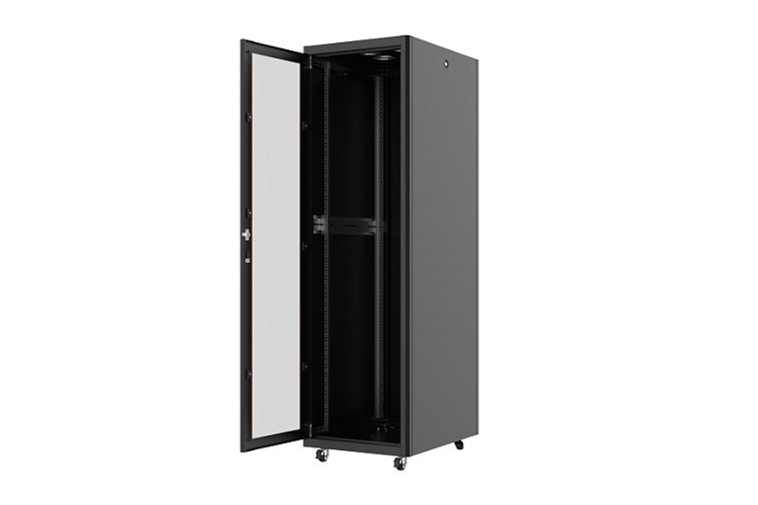 AGER 26U 600x800mm Dikili Tip Siyah Kabinet Agena AG-AN26U6080S1 Cam Kapak 
