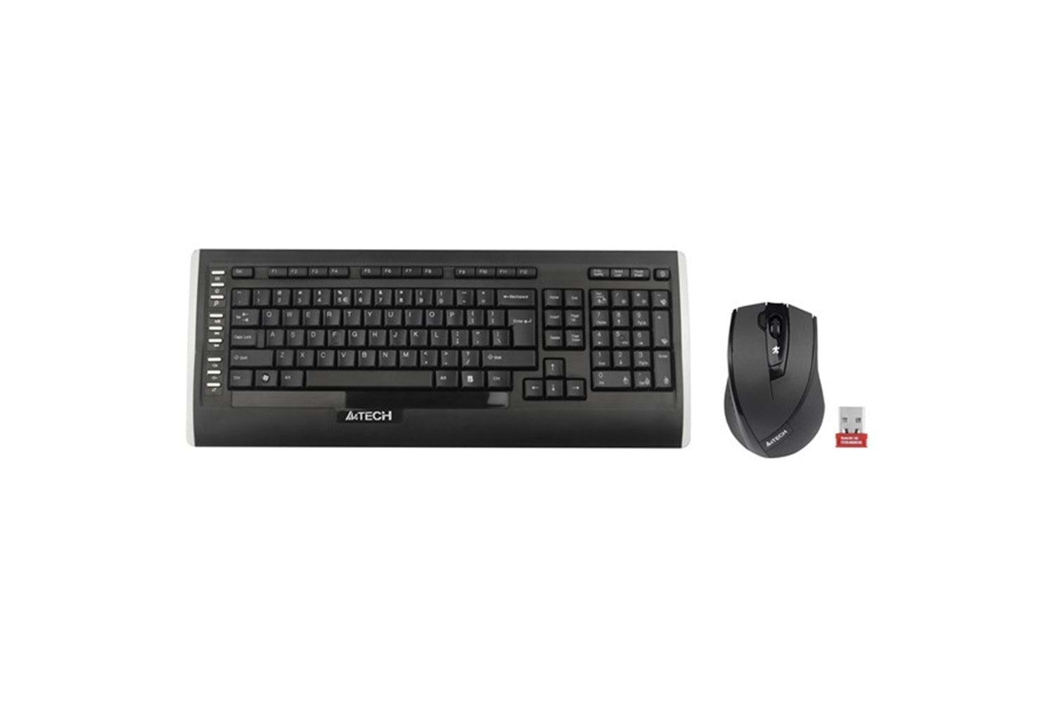 A4 TECH 9300F Kablosuz Q Trk V-Track Mouse Siyah Multimedya Klavye - Mouse Set