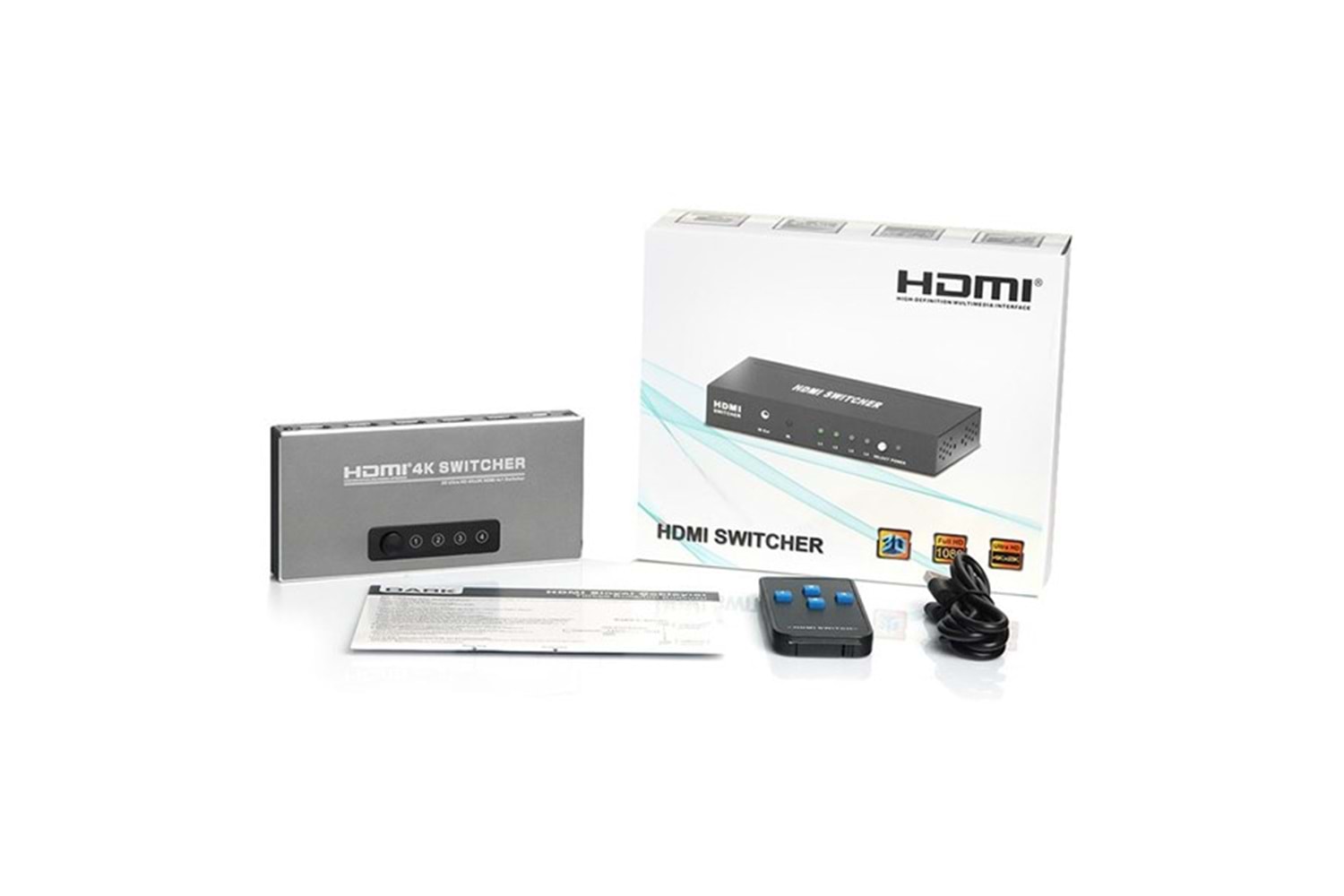 DARK 5port DK-HD-SW4X1K 5port HDMI (giriş) 1port HDMI (çıkış) 4K HDMI Switch
