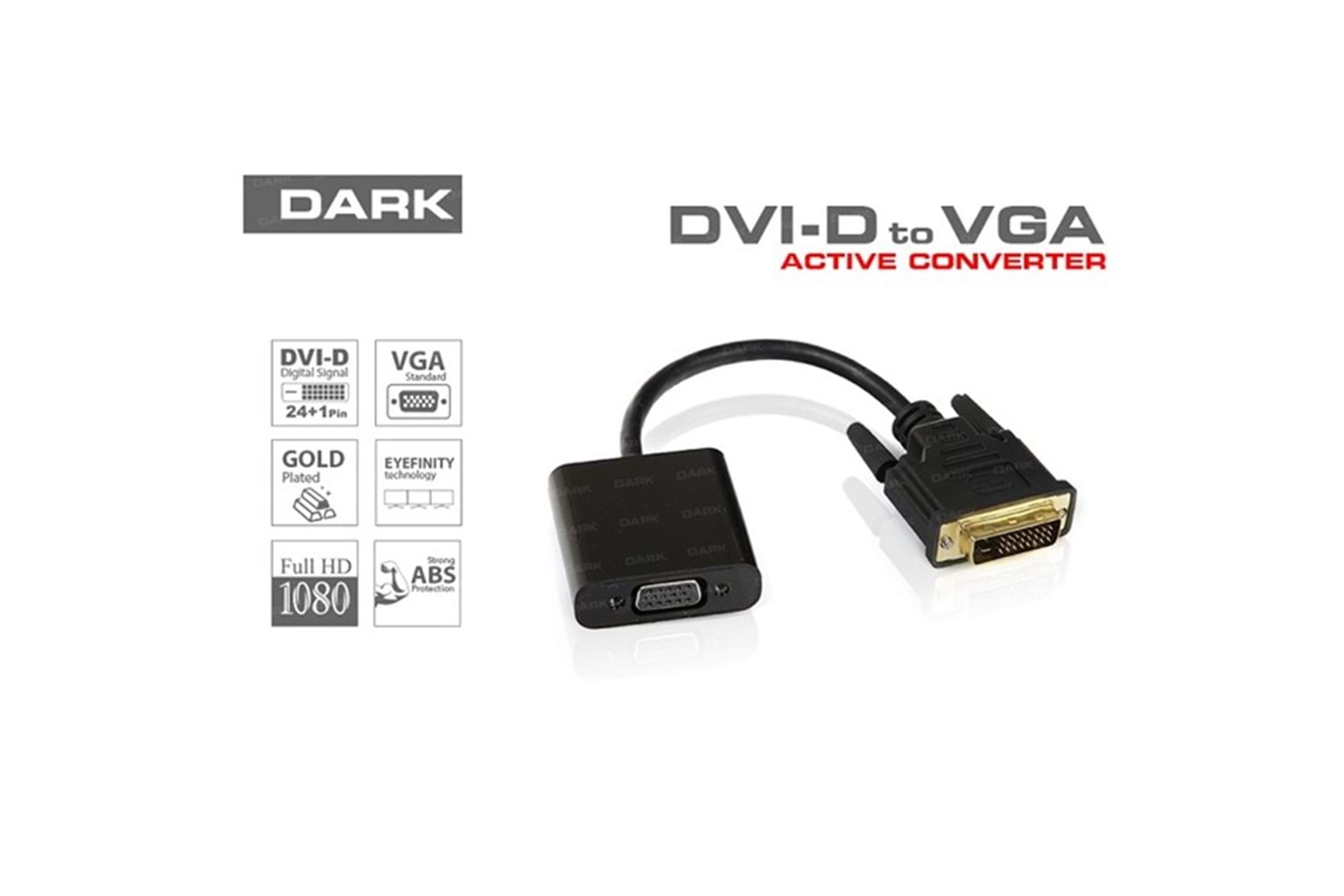 DARK DK-HD-ADVIDXVGA DVI-I (E)-VGA (D) Görüntü Adaptörü Siyah
