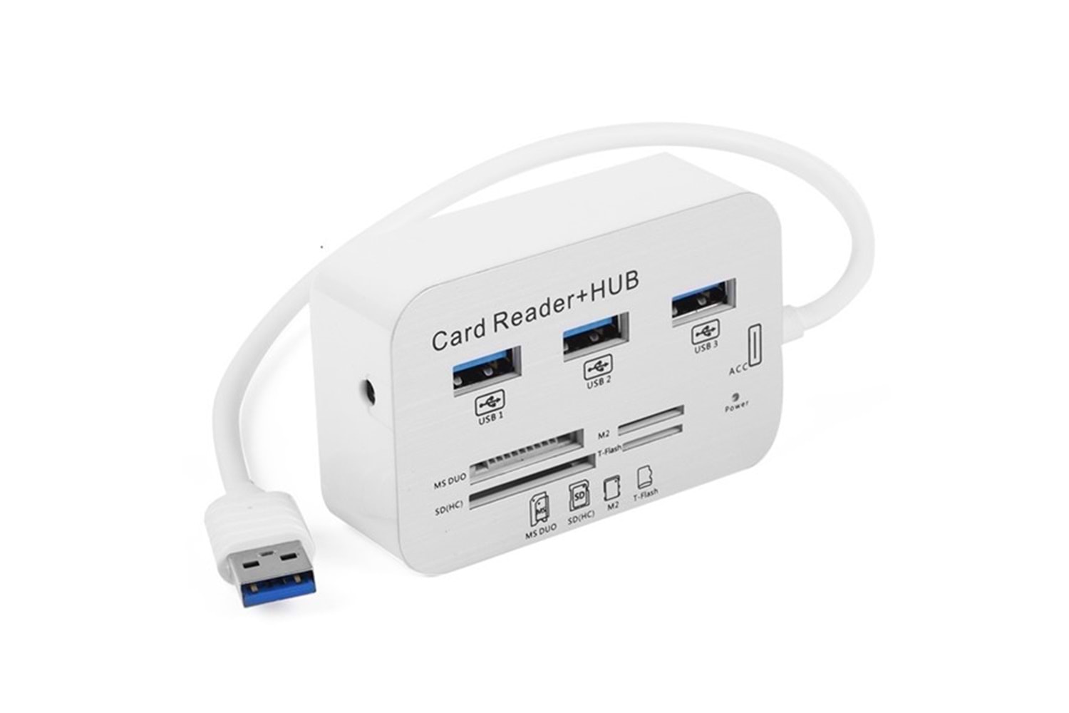 TX TXACUCR340 3port USB 3.0 Kart Okuyucu Beyaz USB Çoklayıcı Hub
