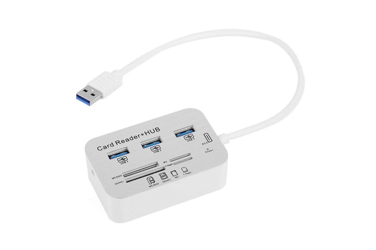 TX TXACUCR340 3port USB 3.0 Kart Okuyucu Beyaz USB Çoklayıcı Hub