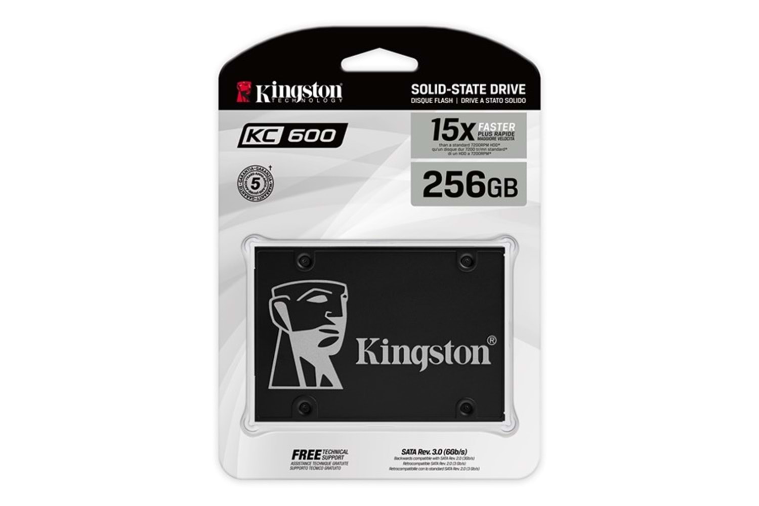 KINGSTON 256GB KC600 SKC600/256 550- 500MB/s SSD SATA-3 Kurumsal Disk