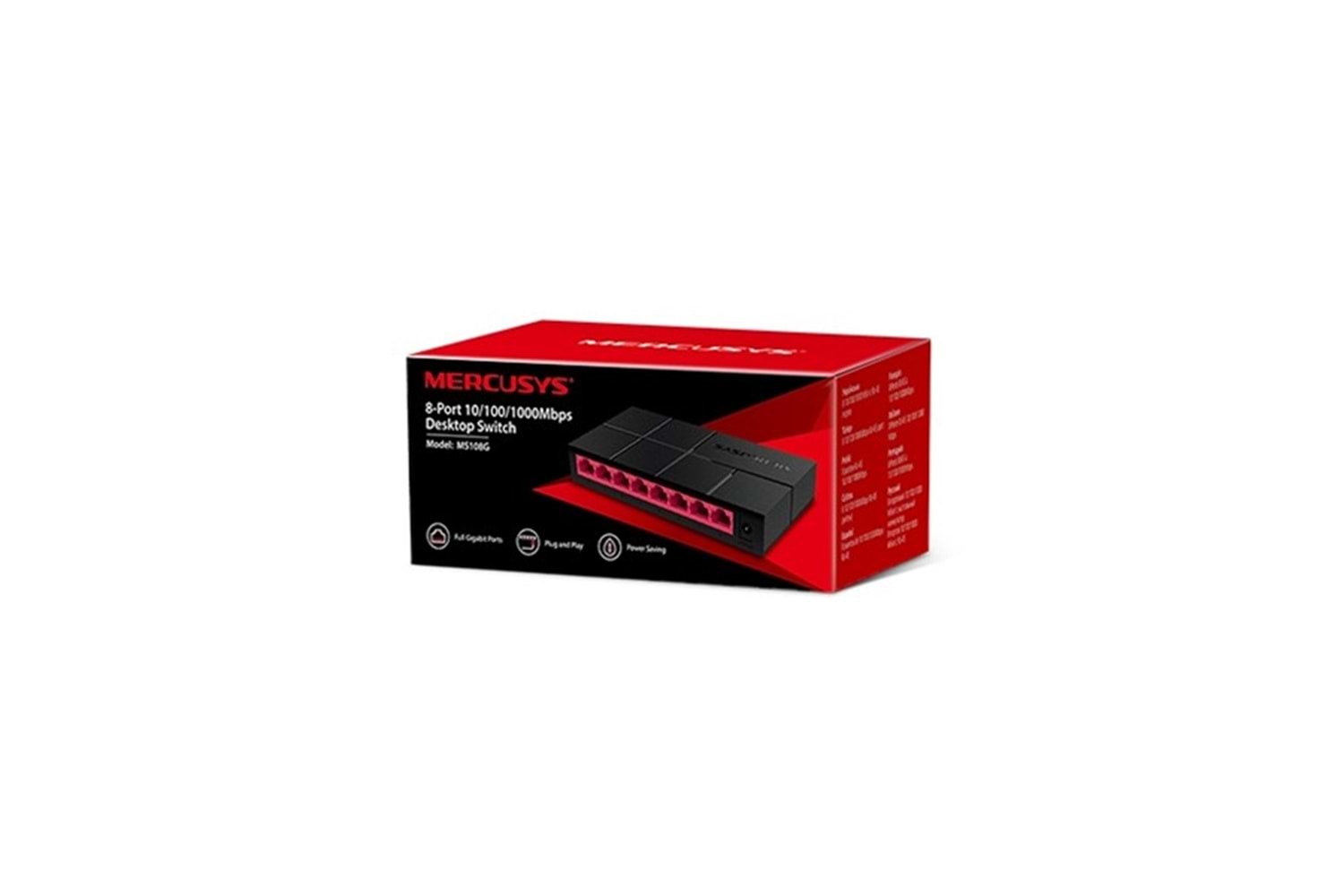 MERCUSYS 8port MS108G GIGABIT Yönetilemez Switch Masaüstü