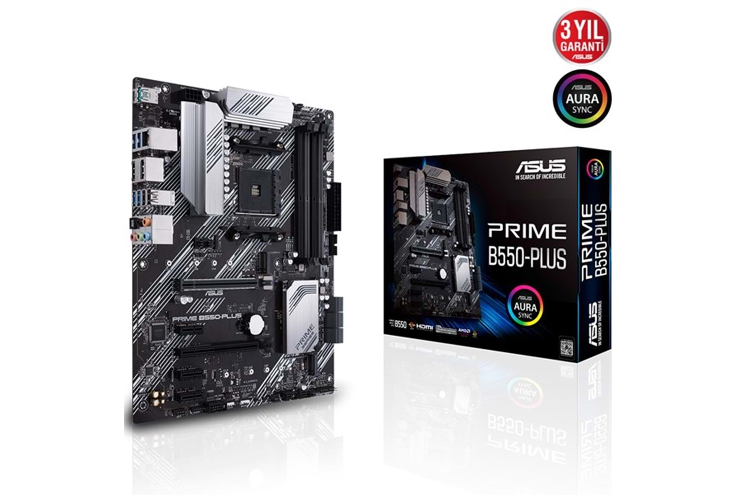 ASUS PRIME B550-PLUS DDR4 M2 PCIe NVME HDMI DVI DP PCIe 16X v4.0 AM4 mATX